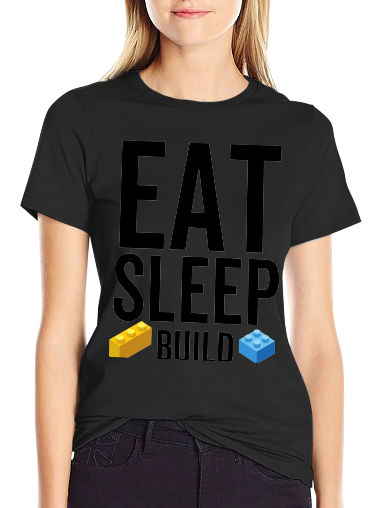 Eat Sleep Build T-Shirt - LEGO Brick Fan Tee