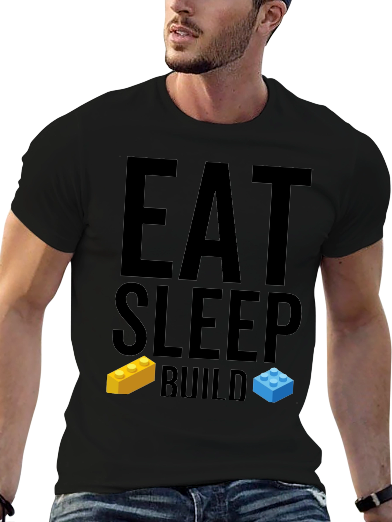 Eat Sleep Build T-Shirt - LEGO Brick Fan Tee