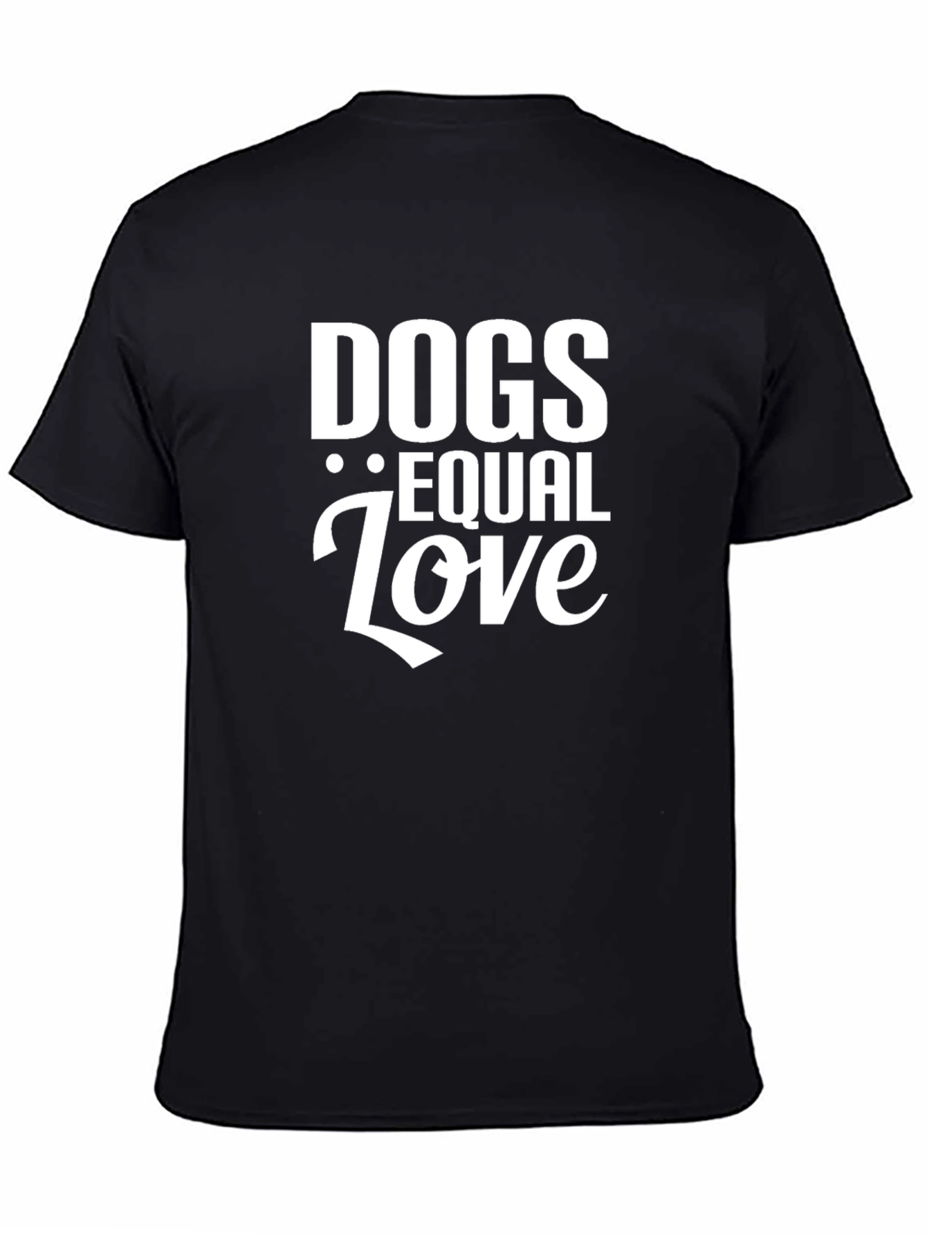 Dogs Equal Love Graphic Tee - Black Cotton Blend
