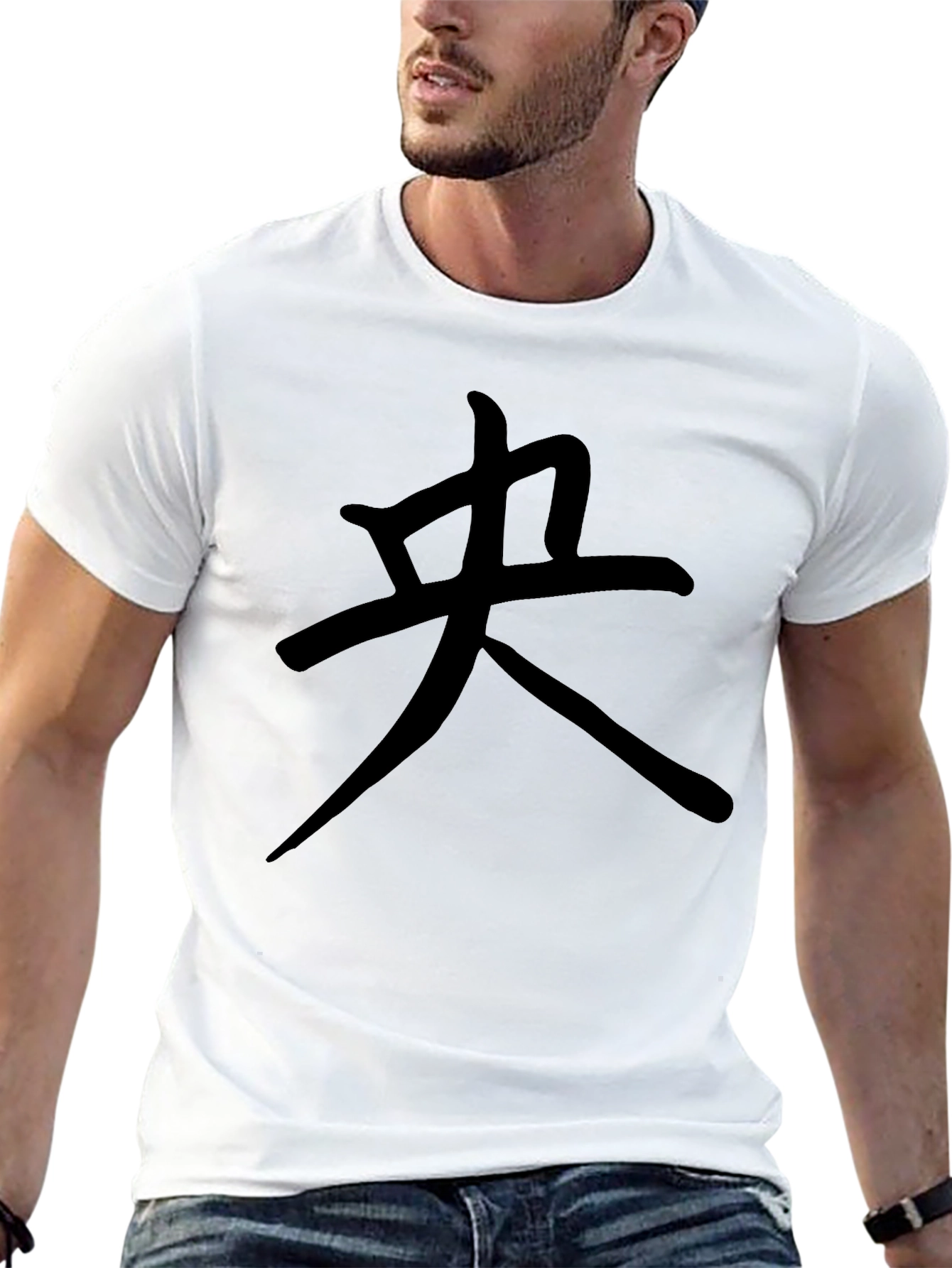 Black T-Shirt with Central Character Design
