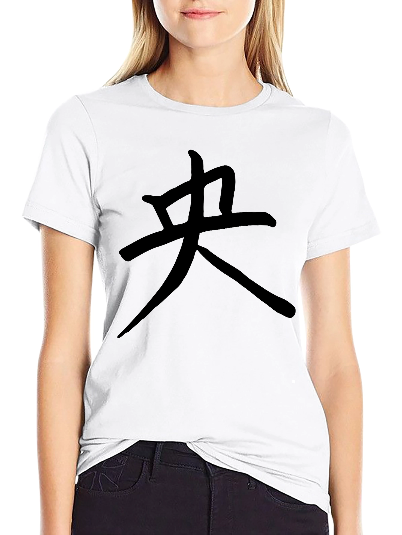 Black T-Shirt with Central Character Design