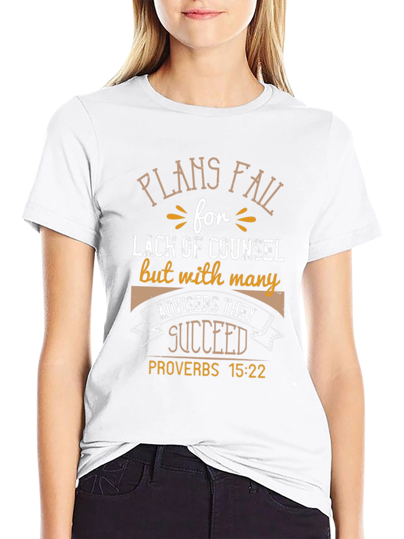 Plans Fail Proverbs 15:22 Black T-Shirt