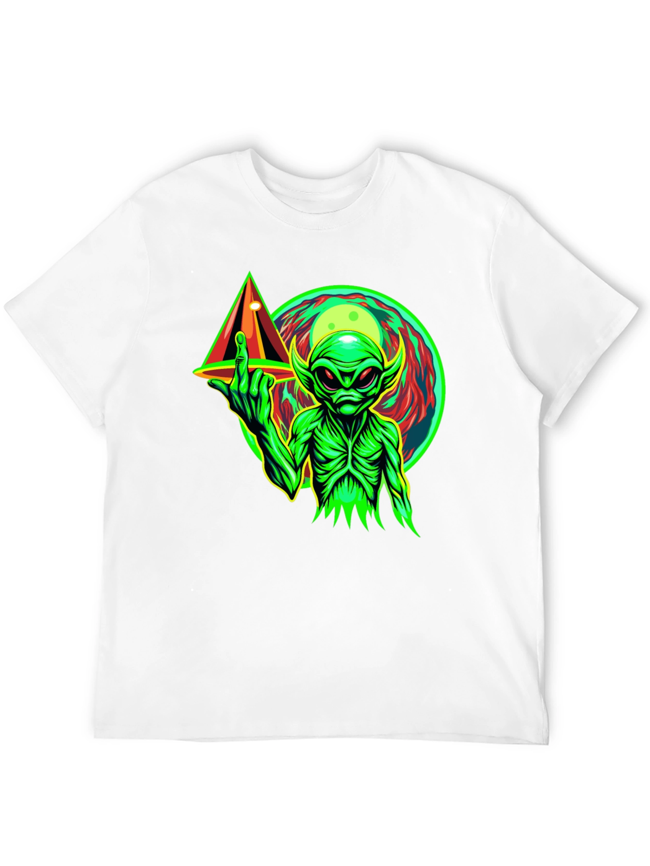 Alien Middle Finger T-Shirt - Black Graphic Tee