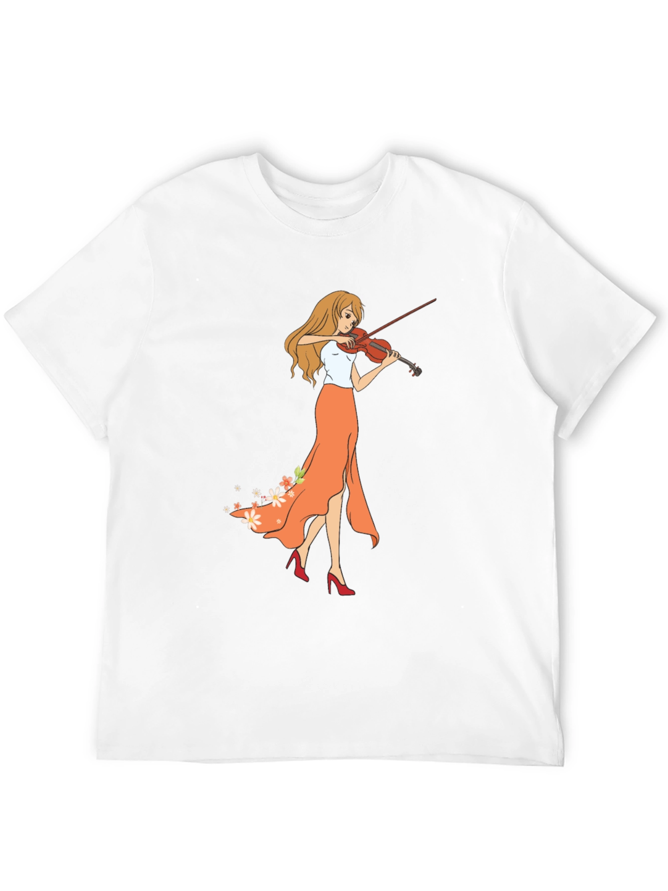 Violin Girl Graphic T-Shirt - Trendy Music Lover Tee