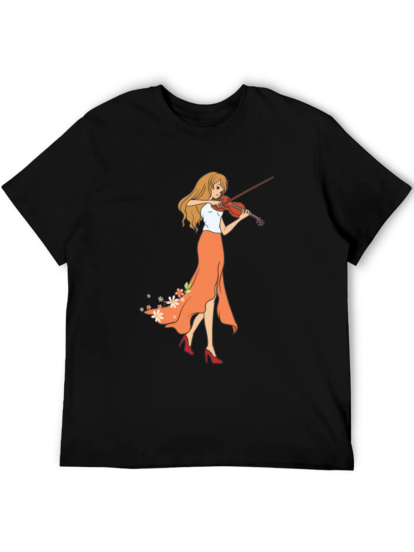 Violin Girl Graphic T-Shirt - Trendy Music Lover Tee