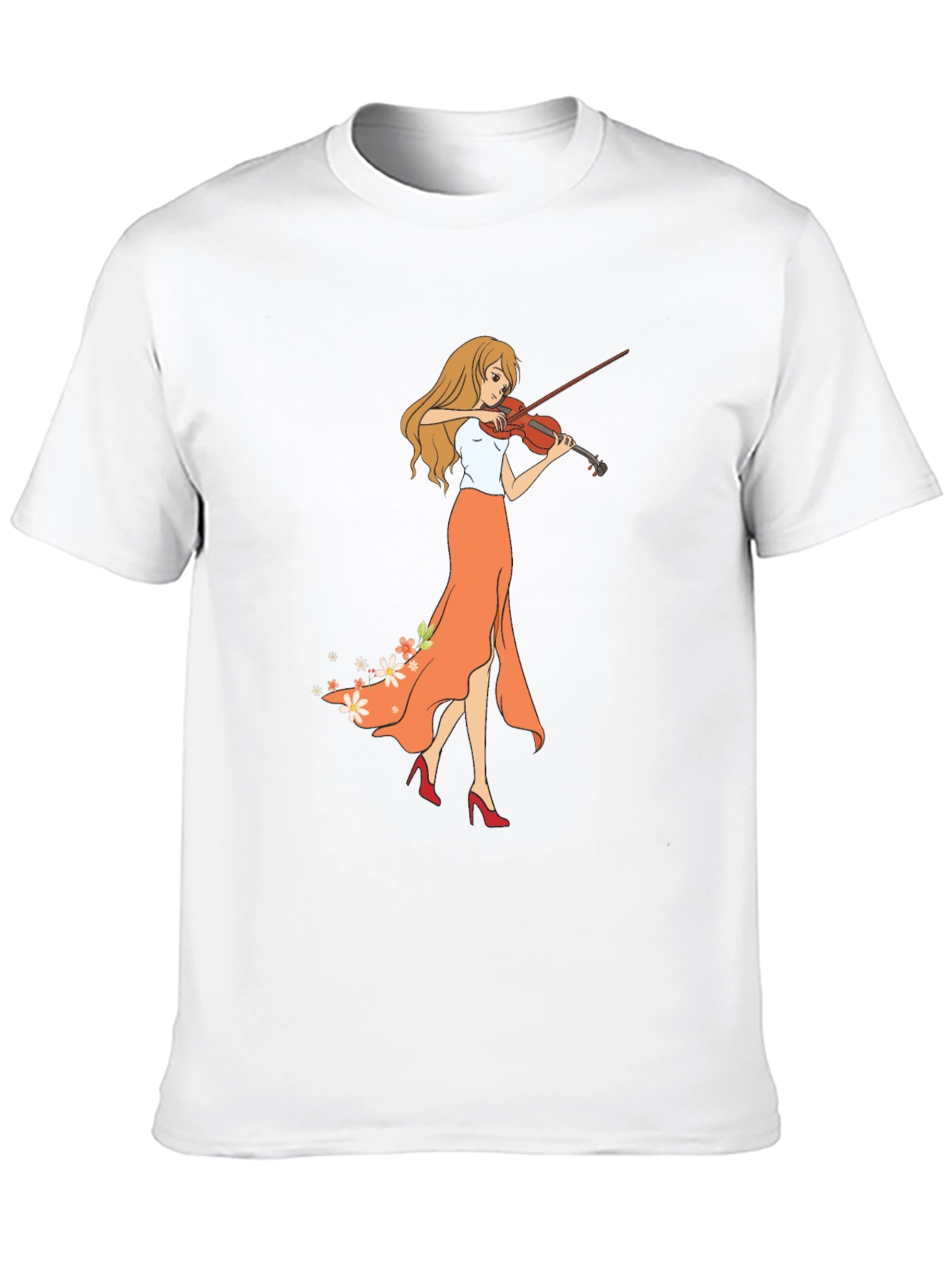 Violin Girl Graphic T-Shirt - Trendy Music Lover Tee