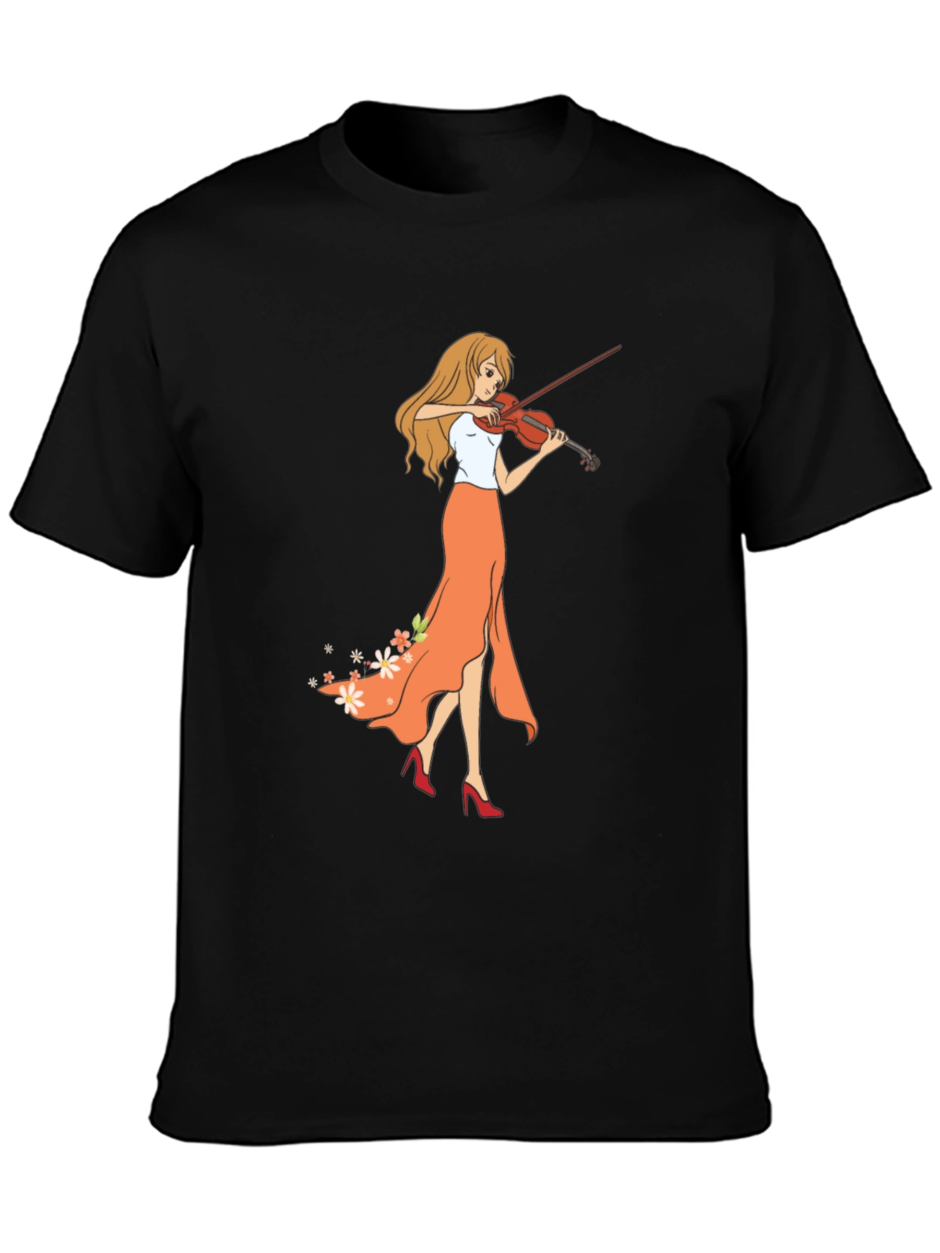 Violin Girl Graphic T-Shirt - Trendy Music Lover Tee