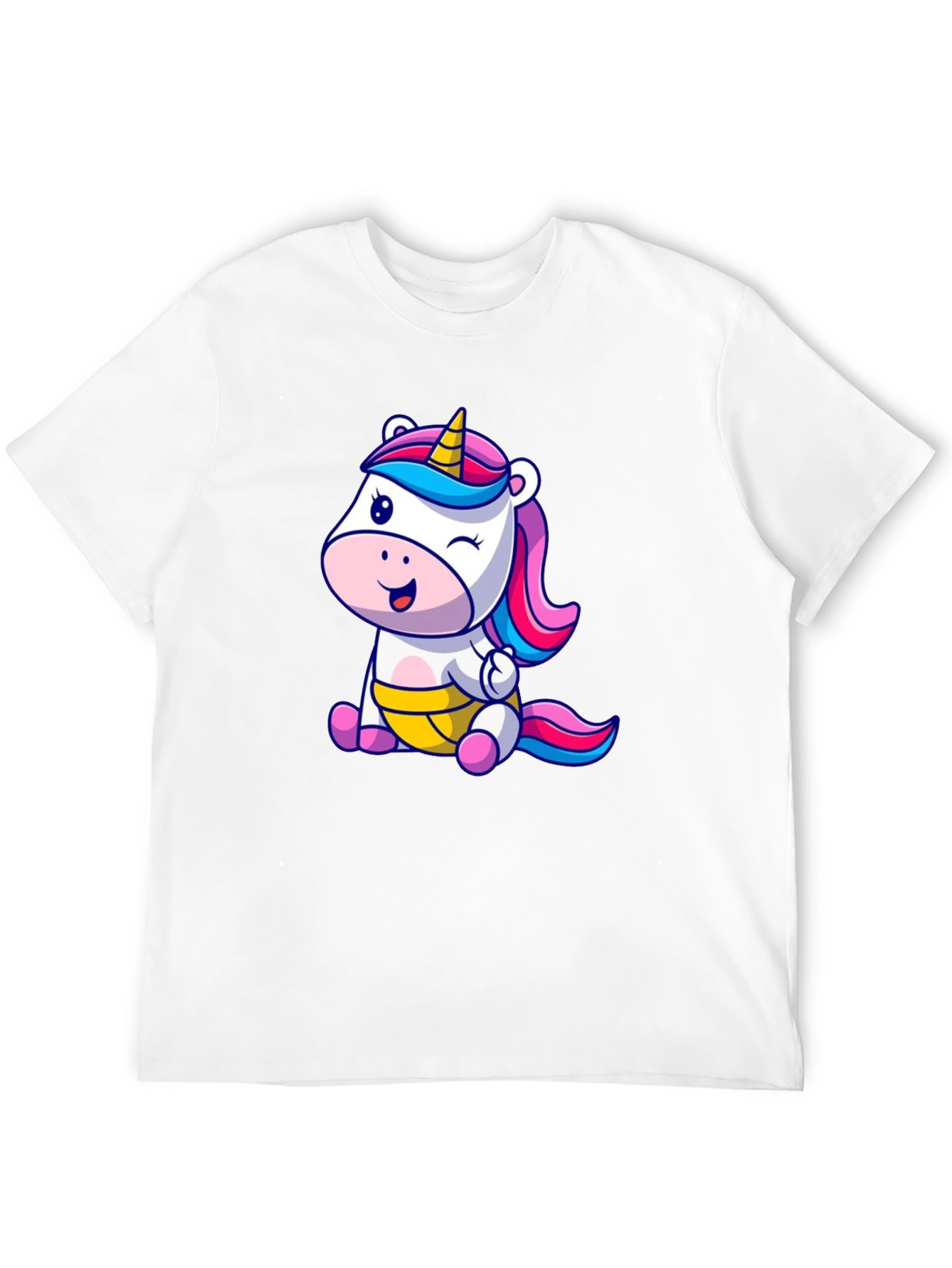 Unicorn Cartoon Graphic Black T-Shirt