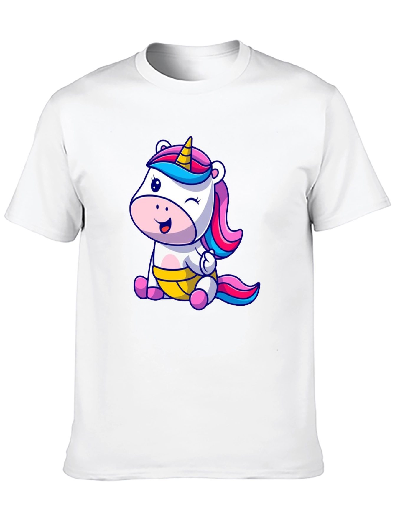 Unicorn Cartoon Graphic Black T-Shirt
