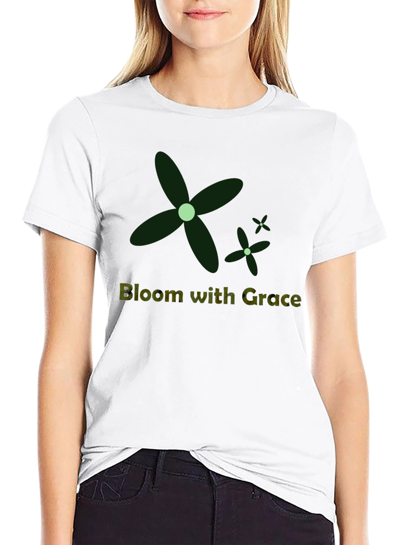 Bloom with Grace T-Shirt - Stylish Floral Design