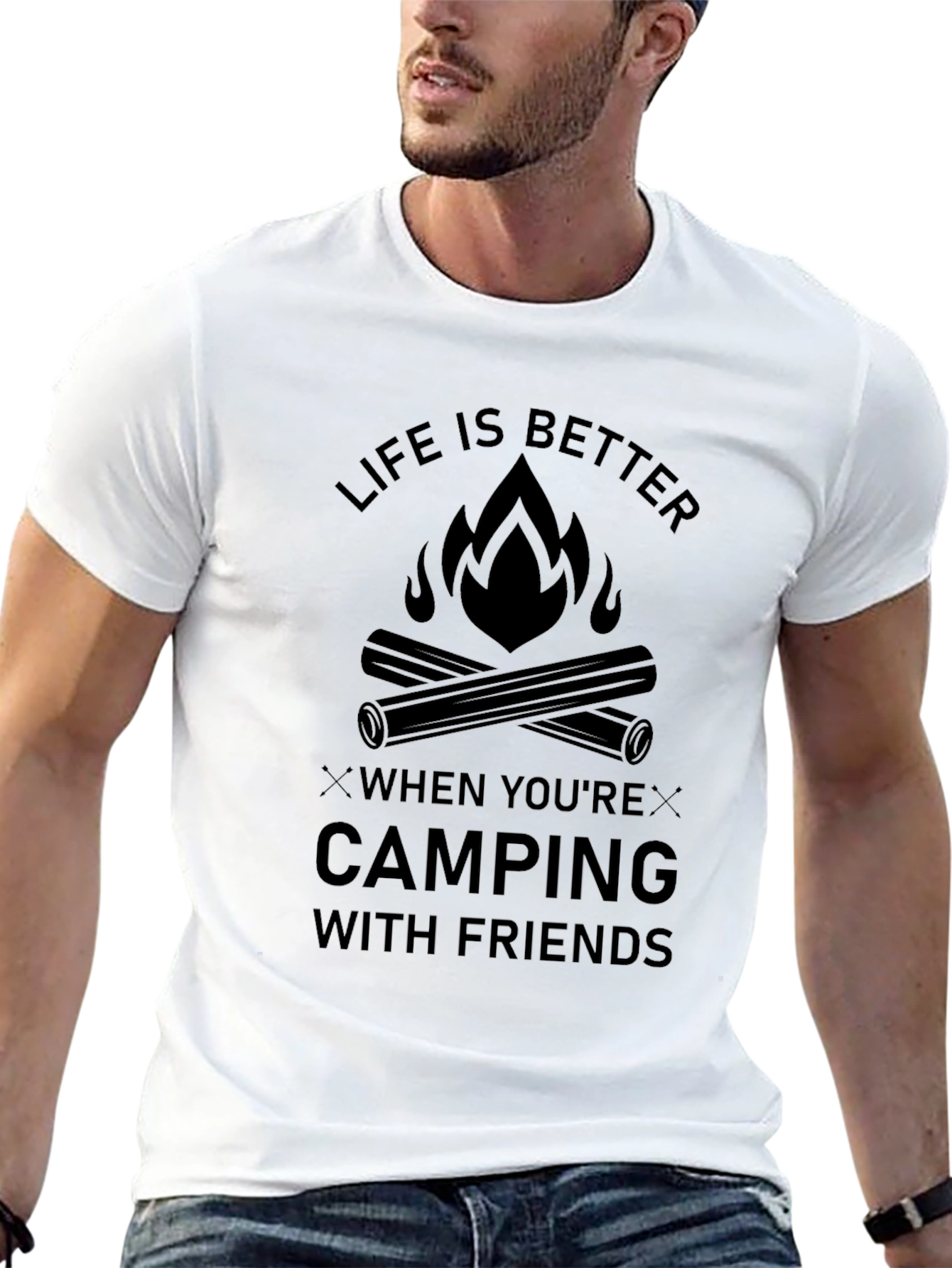 Camping with Friends Graphic T-Shirt