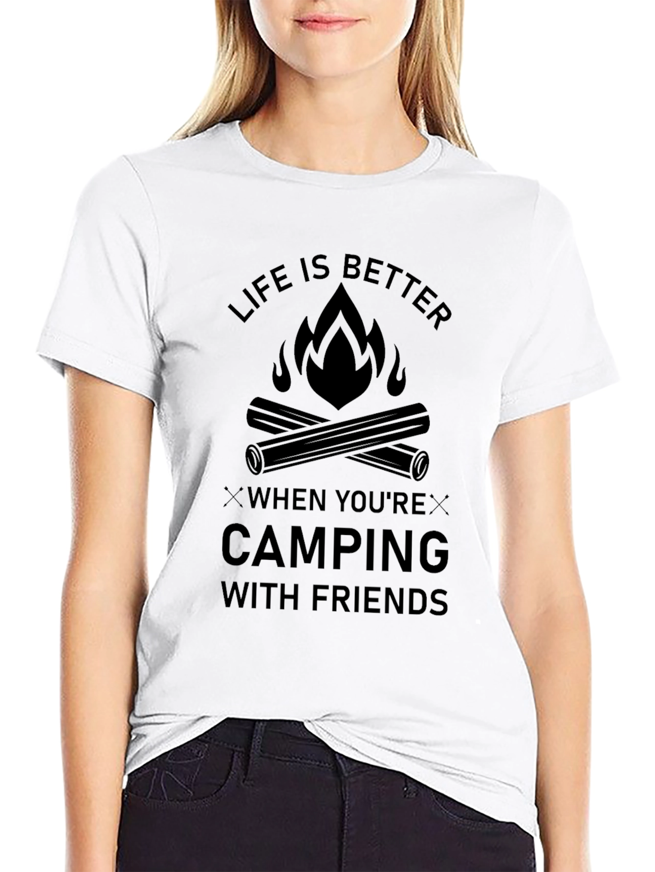 Camping with Friends Graphic T-Shirt