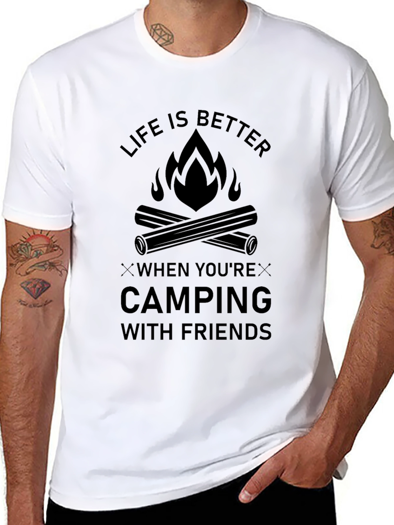Camping with Friends Graphic T-Shirt