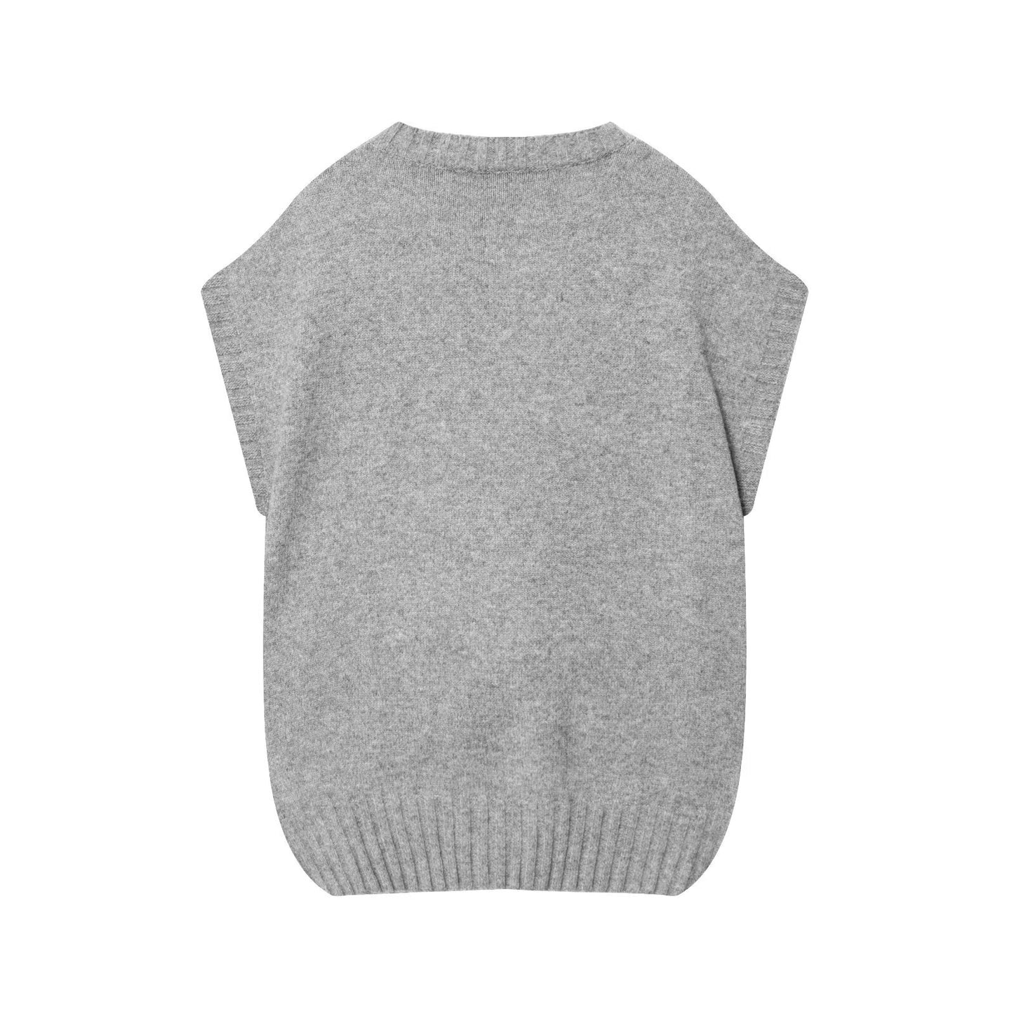 Irregular hem pullover knitted vest for women