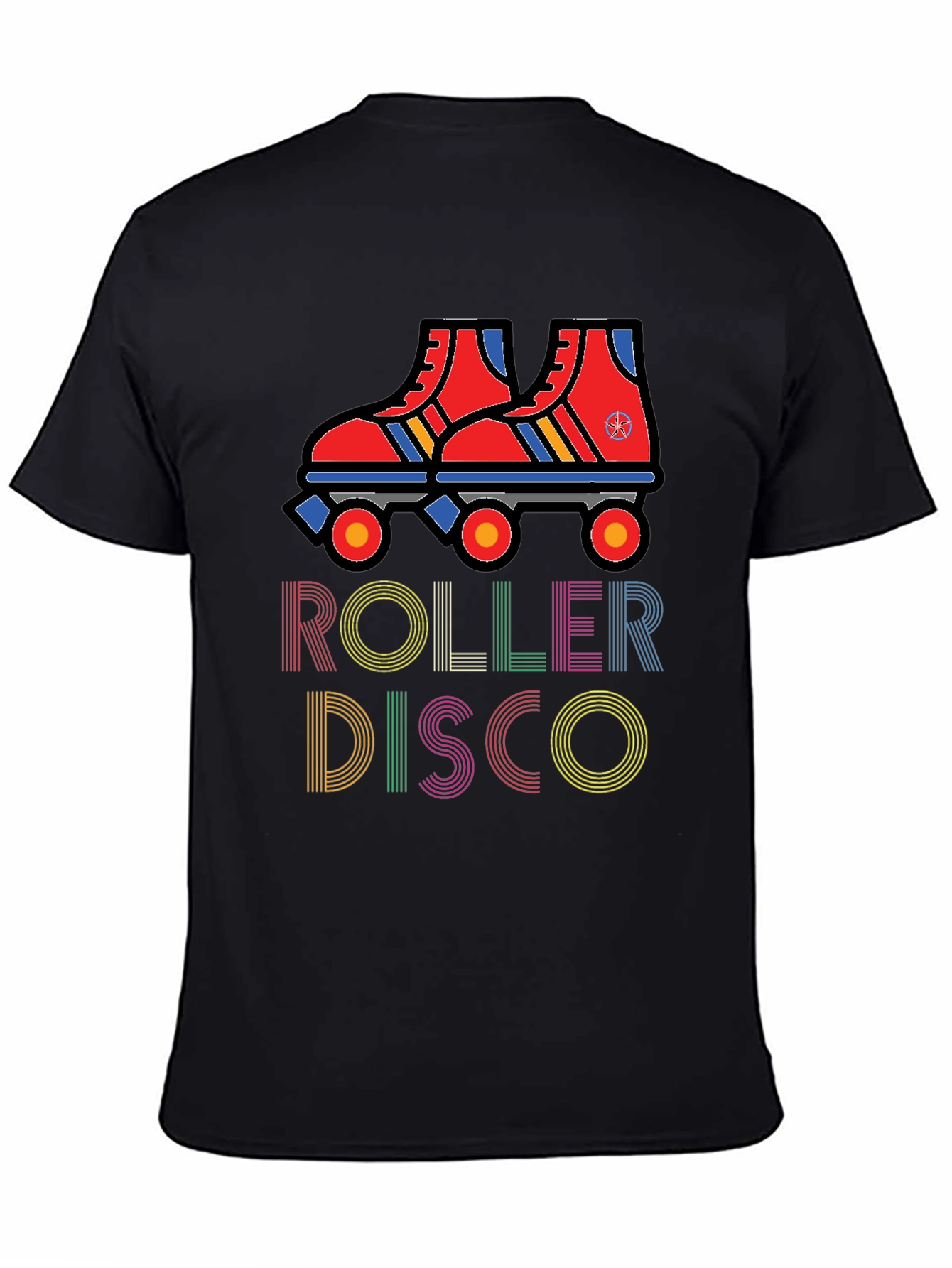 Retro Roller Disco Graphic Tee - Black