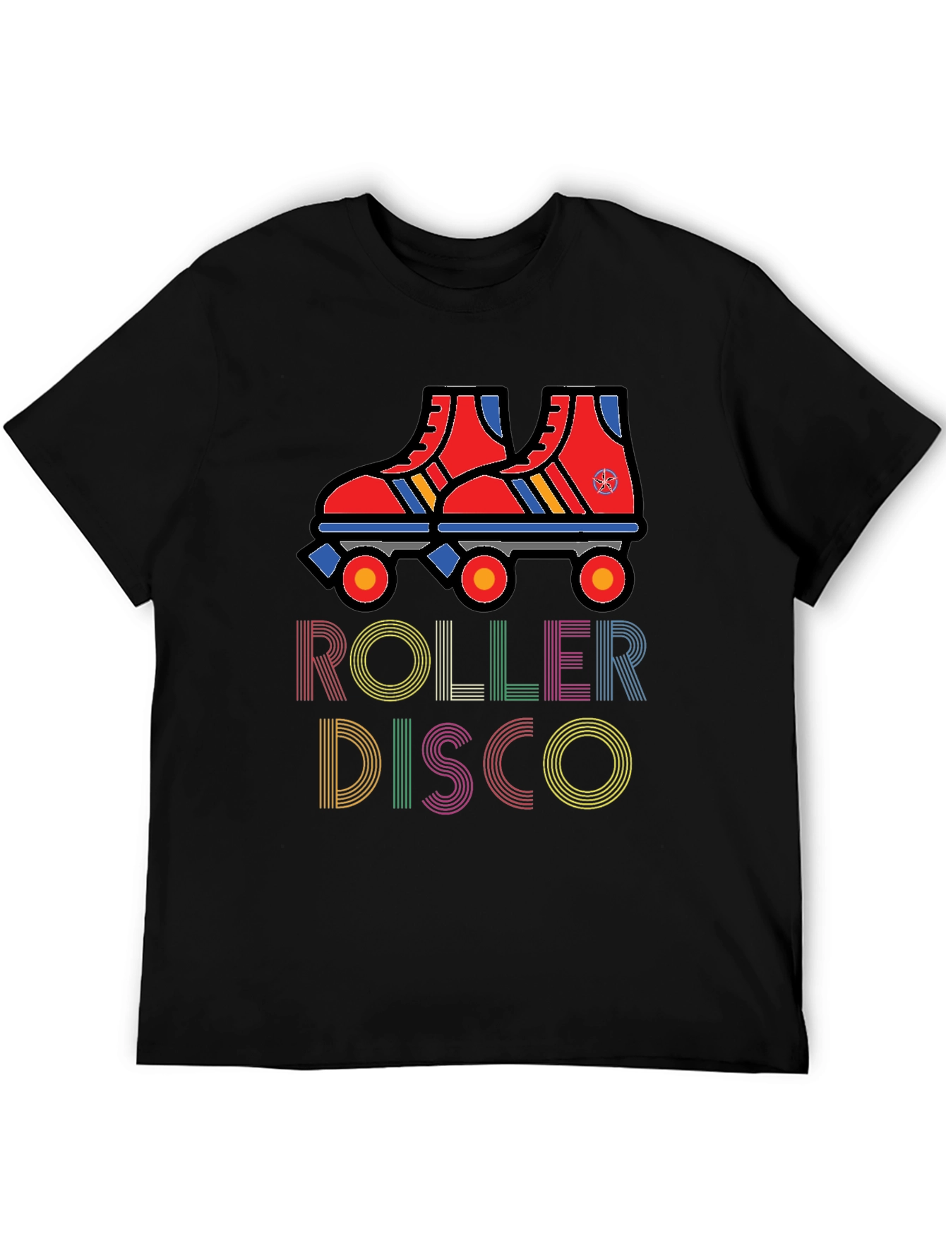 Retro Roller Disco Graphic Tee - Black