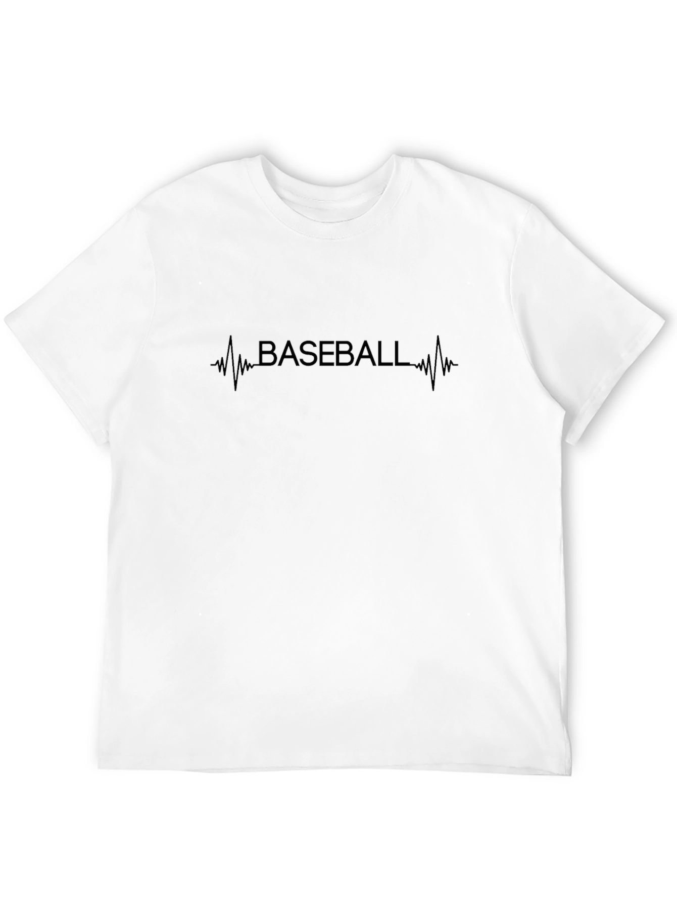 Baseball Heartbeat T-Shirt - Black