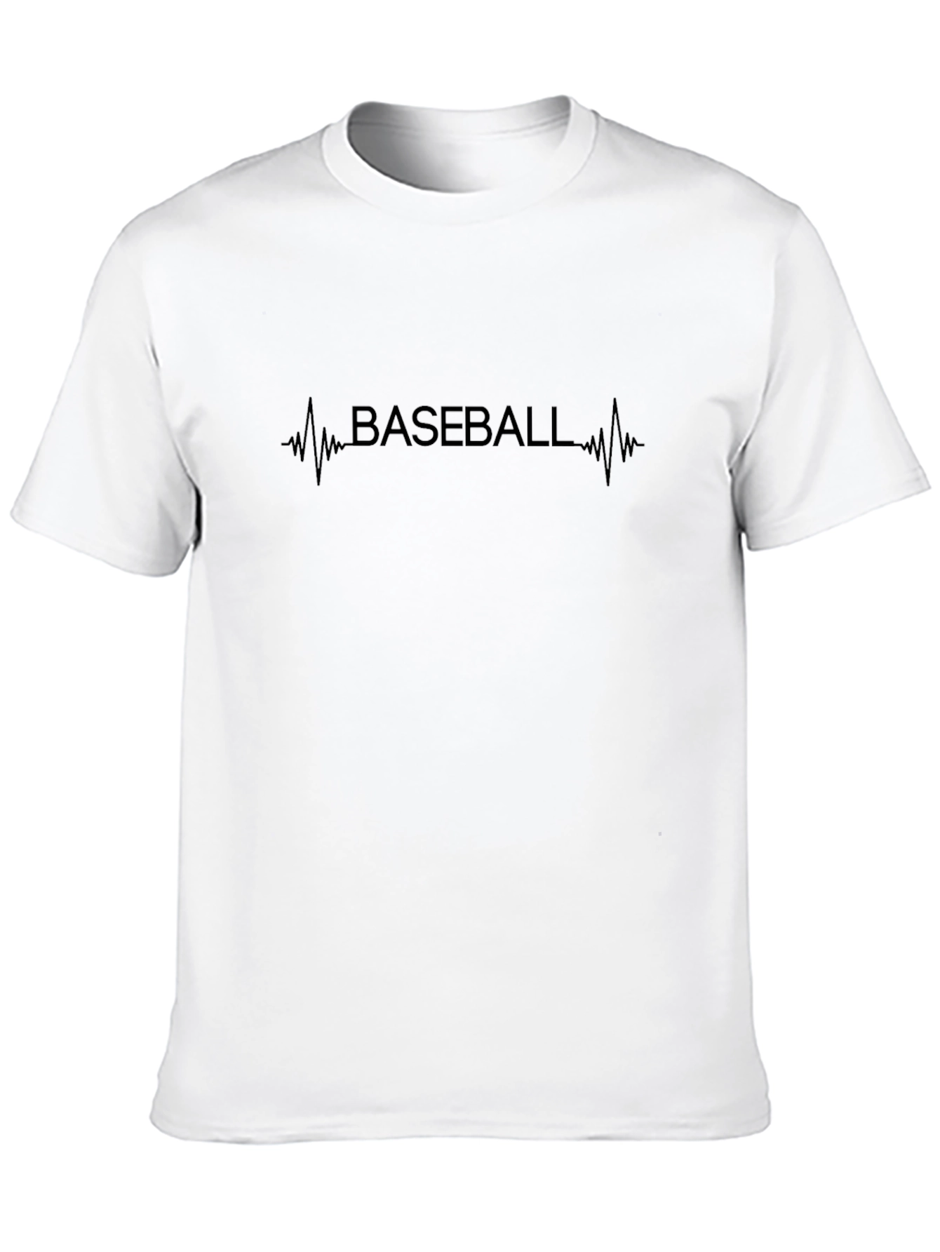 Baseball Heartbeat T-Shirt - Black
