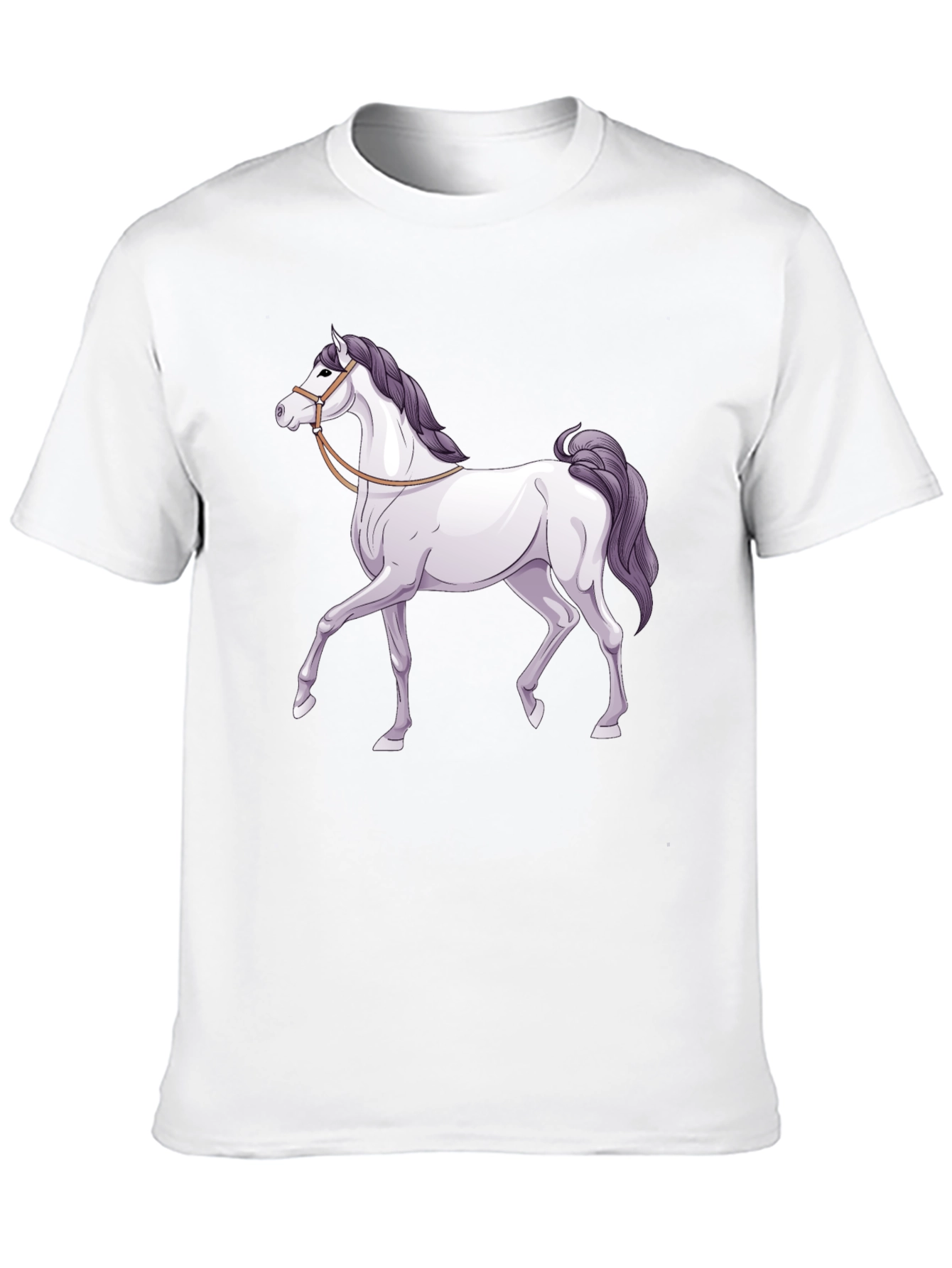 Horse Graphic Tee - Black Cotton T-Shirt