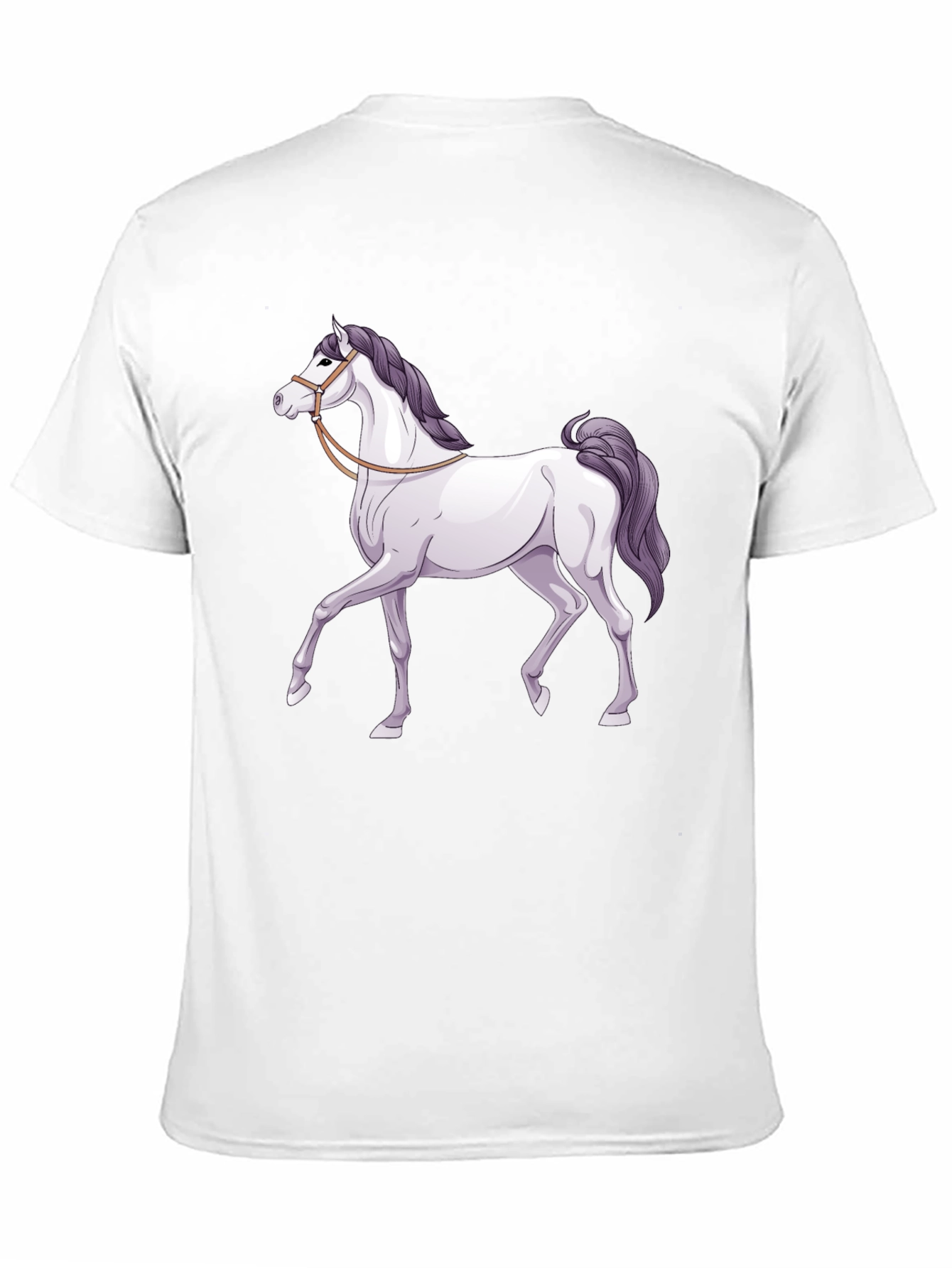 Horse Graphic Tee - Black Cotton T-Shirt