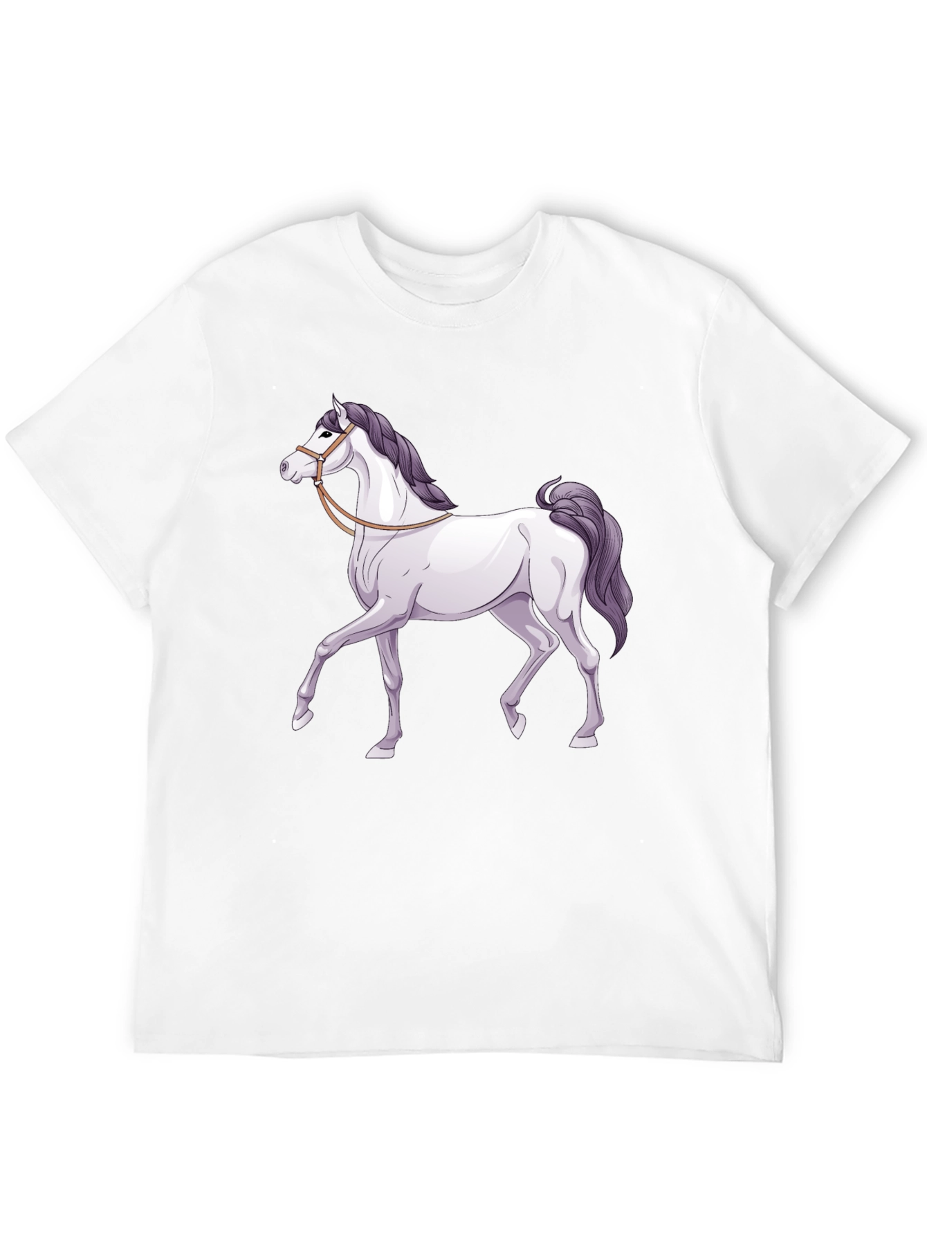 Horse Graphic Tee - Black Cotton T-Shirt