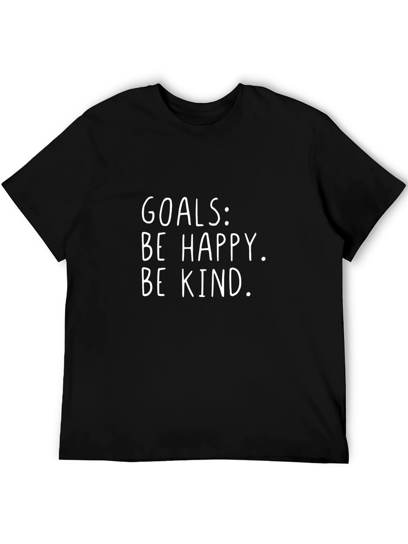 Goals Be Happy Be Kind Black Graphic Tee