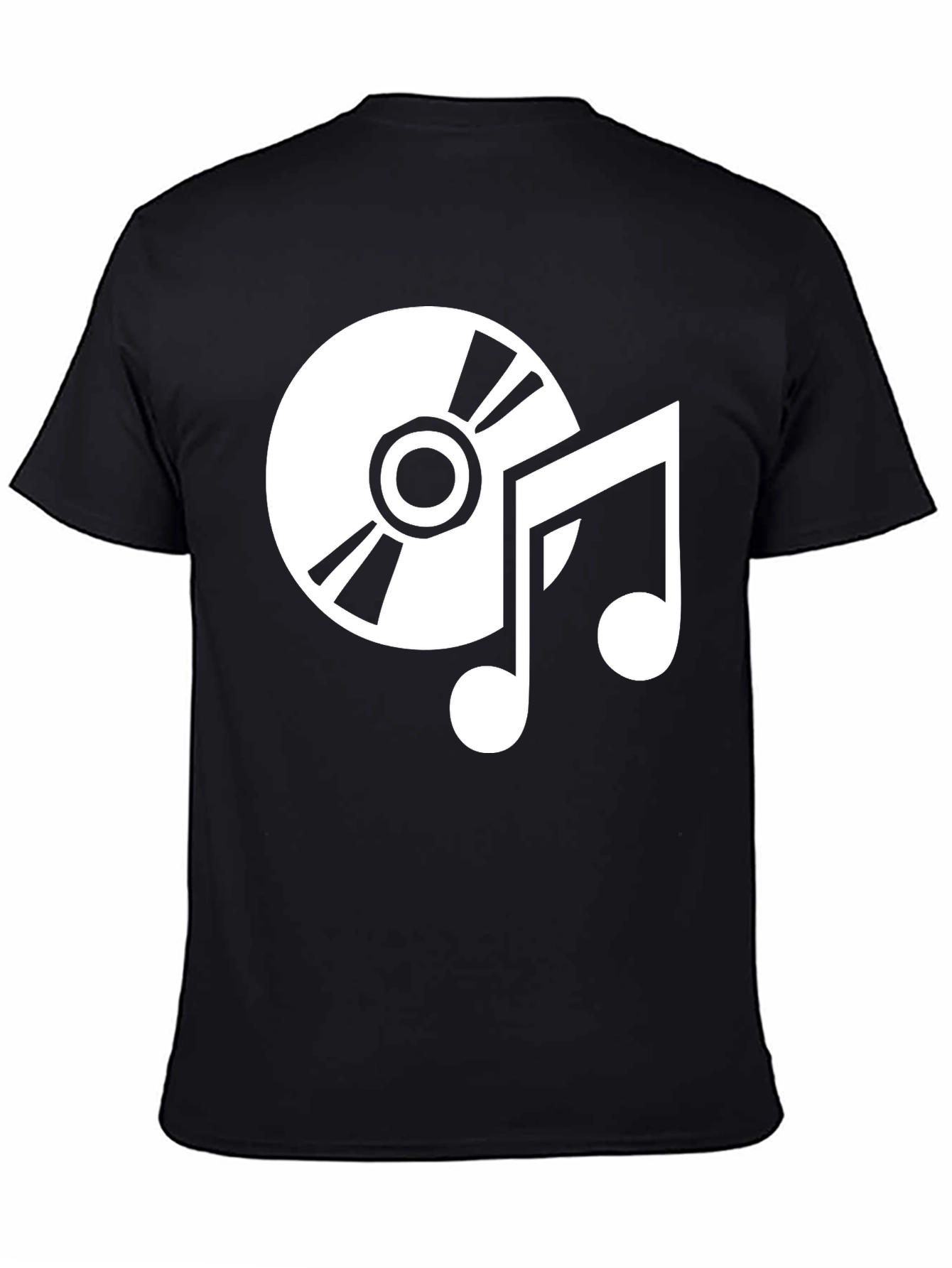Music Lover Black T-Shirt - CD and Notes Graphic