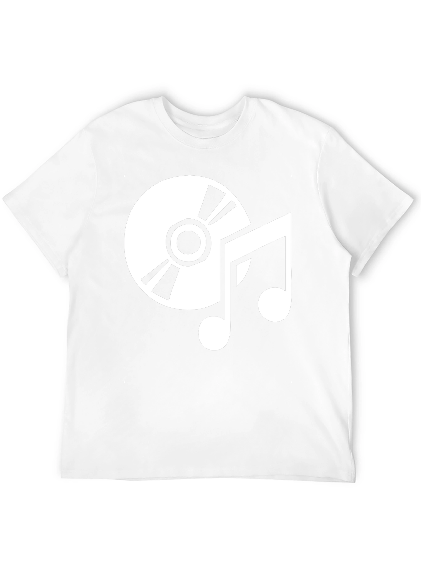 Music Lover Black T-Shirt - CD and Notes Graphic