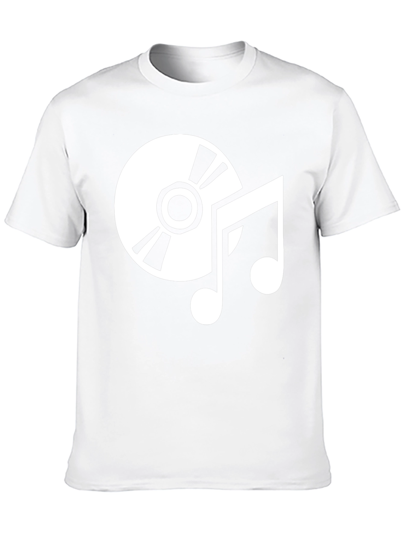 Music Lover Black T-Shirt - CD and Notes Graphic