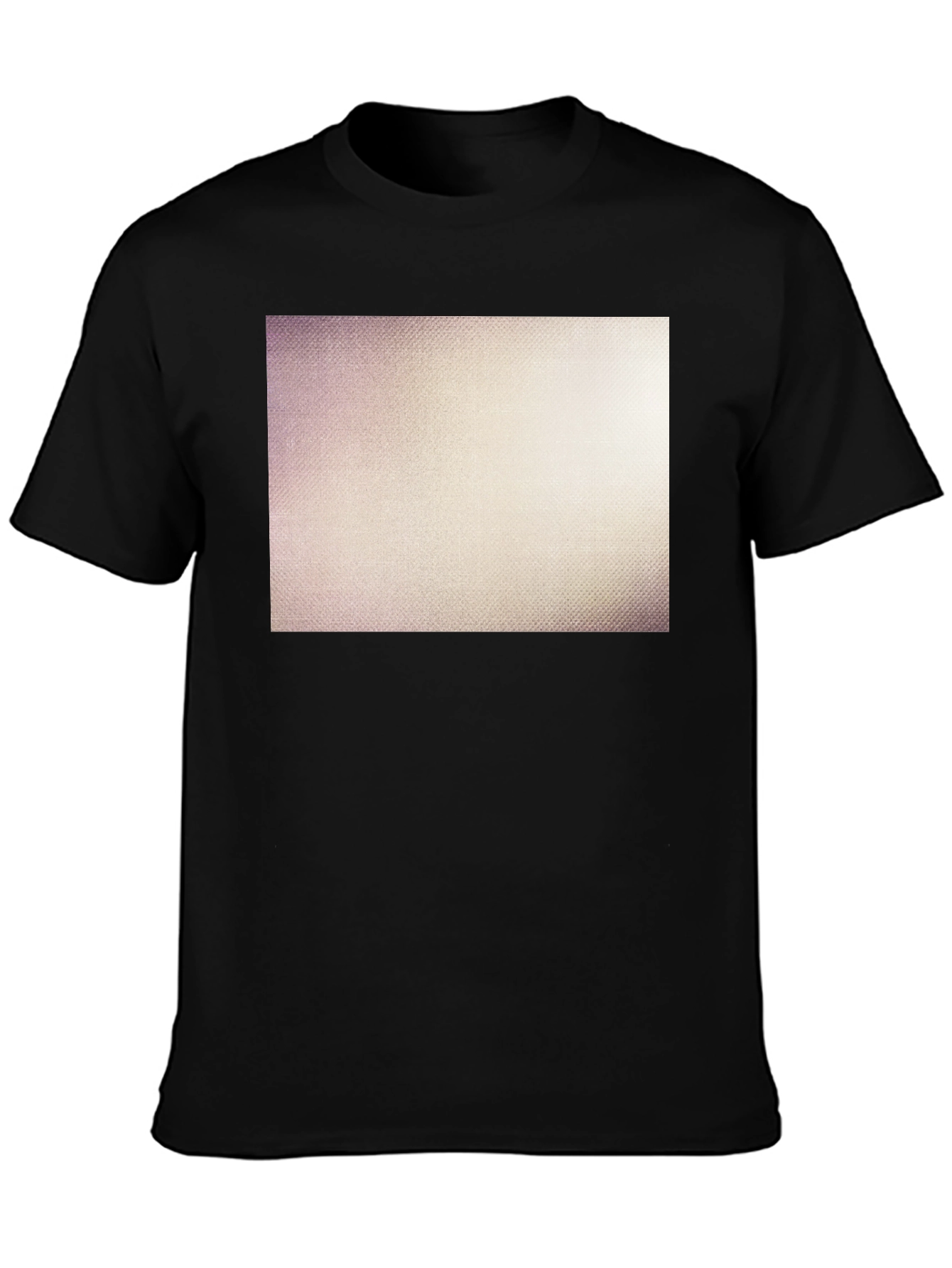 Mens Black Crew Neck T-Shirt with Textured Design