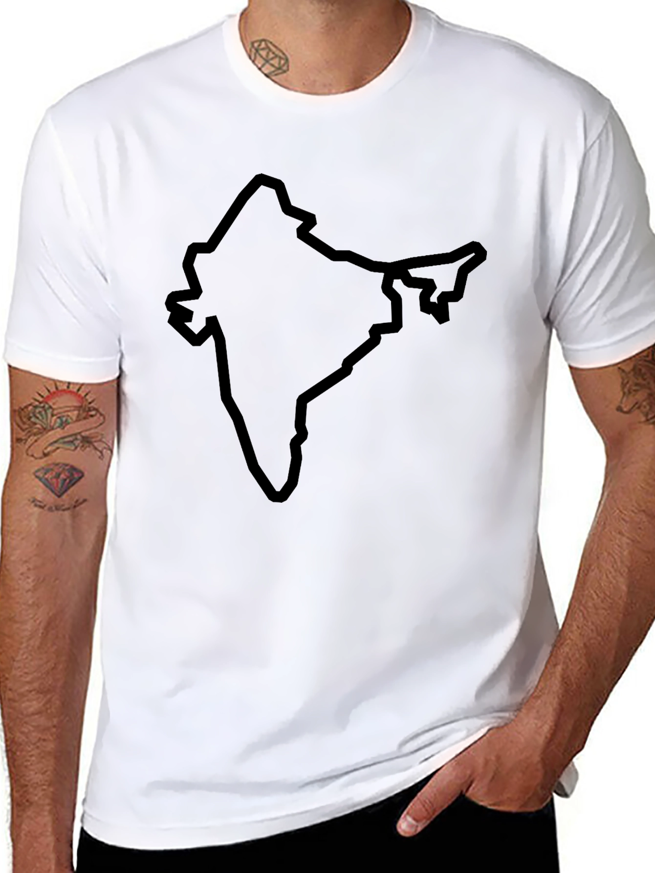India Outline Graphic Tee - Black