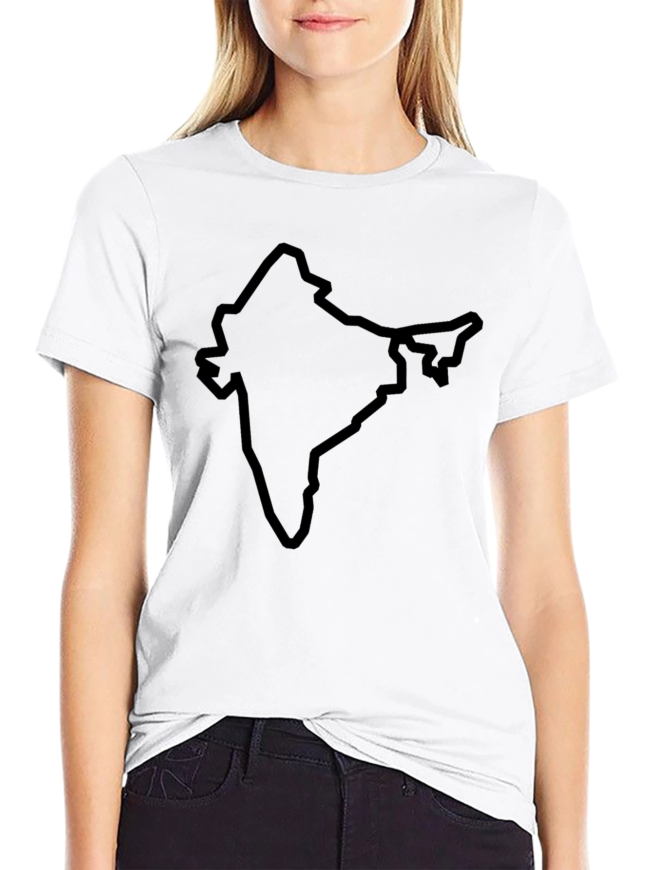 India Outline Graphic Tee - Black