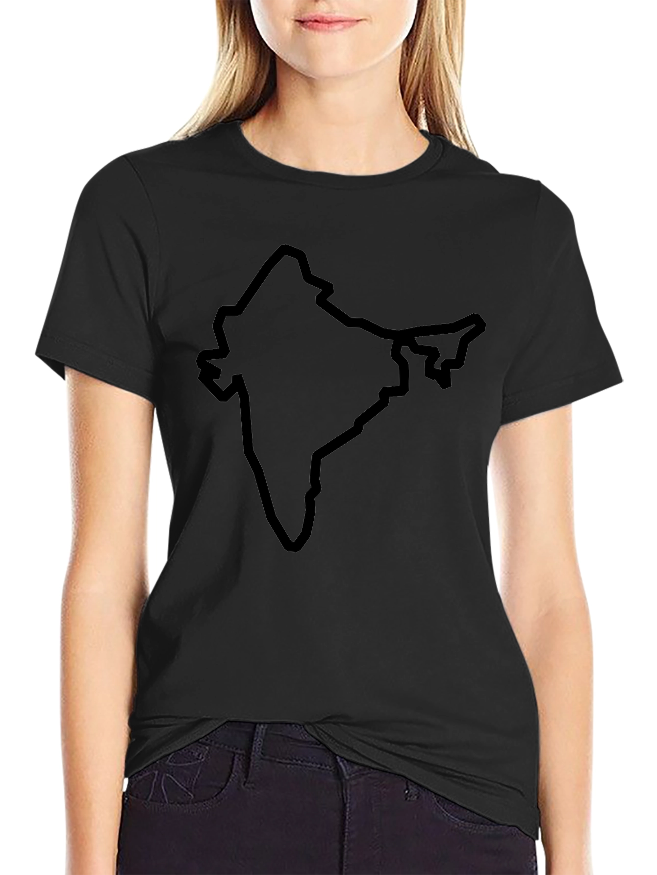 India Outline Graphic Tee - Black