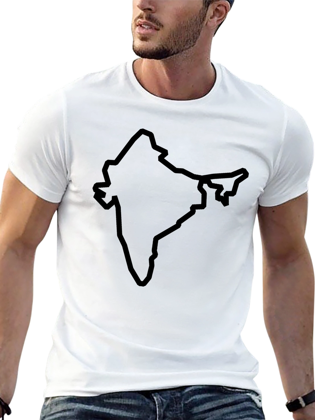 India Outline Graphic Tee - Black