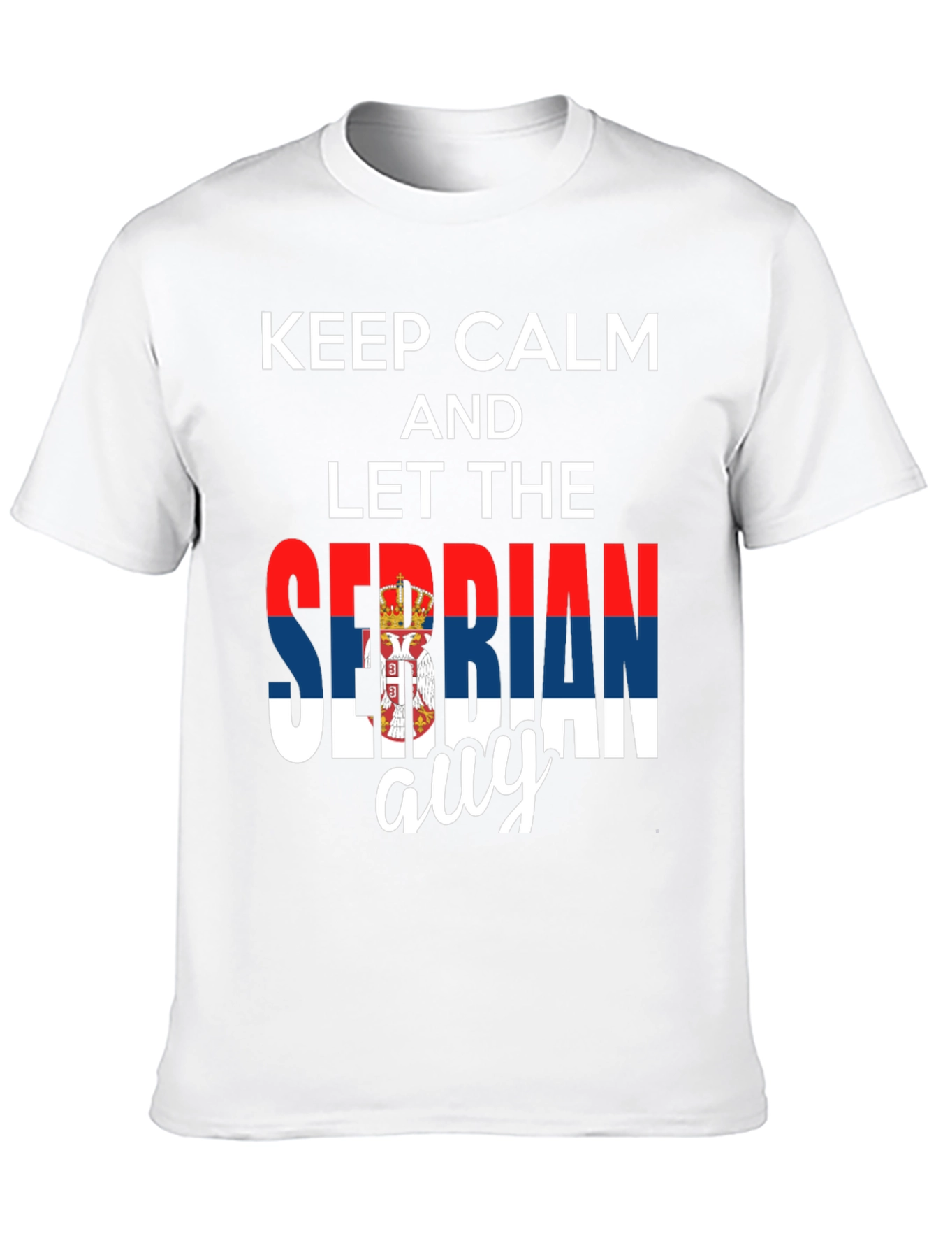 Keep Calm Serbian Guy Black T-Shirt
