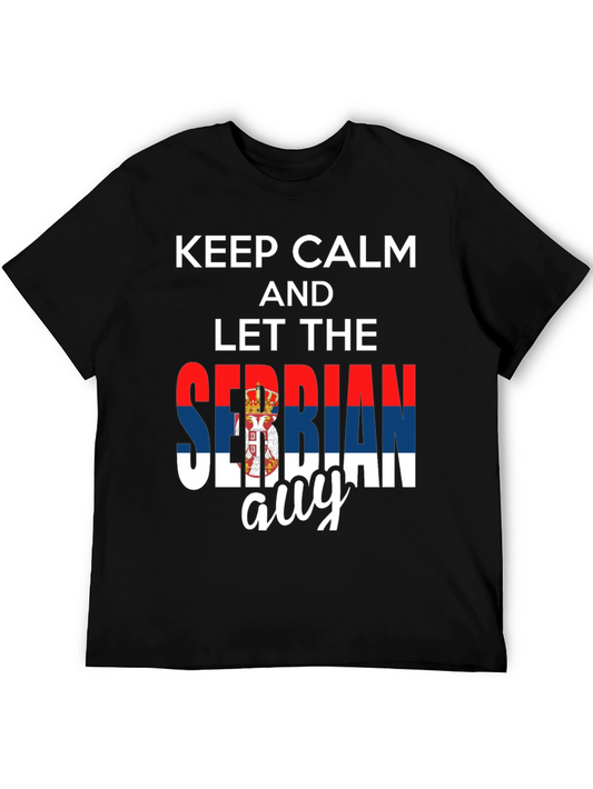 Keep Calm Serbian Guy Black T-Shirt