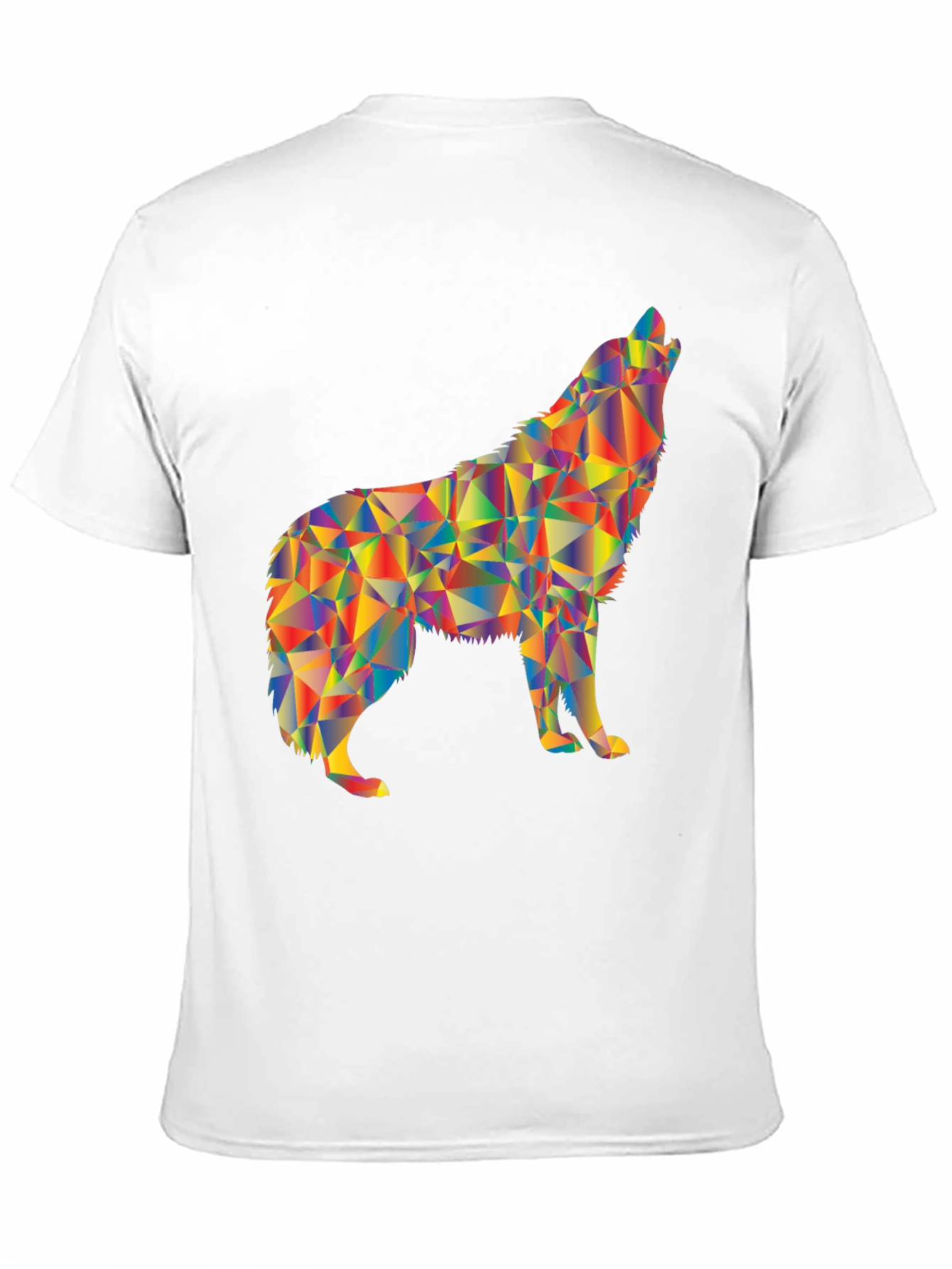 Geometric Wolf Graphic Tee - Artistic Mens T-Shirt