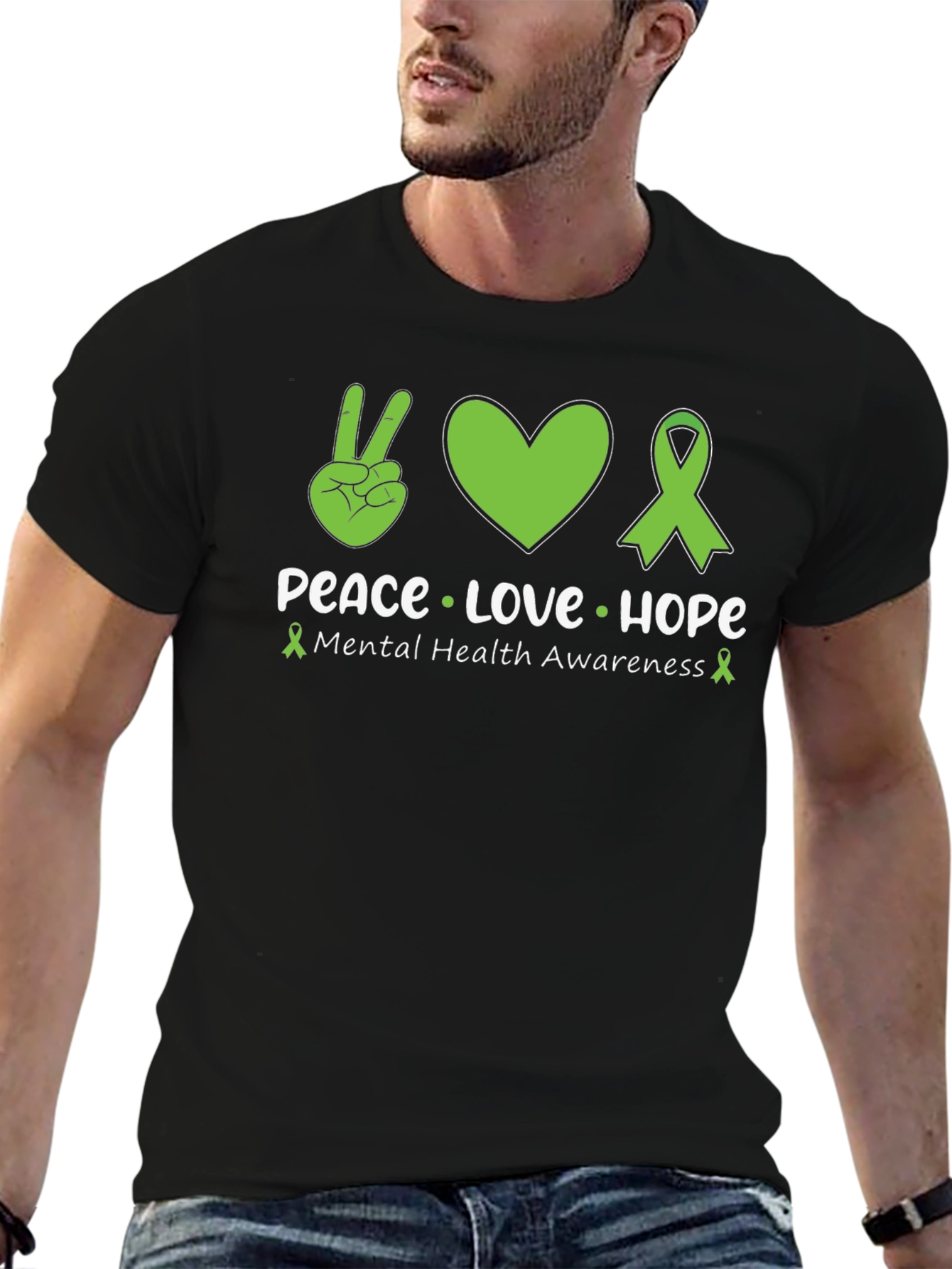 Peace Love Hope Mental Health Awareness T-Shirt