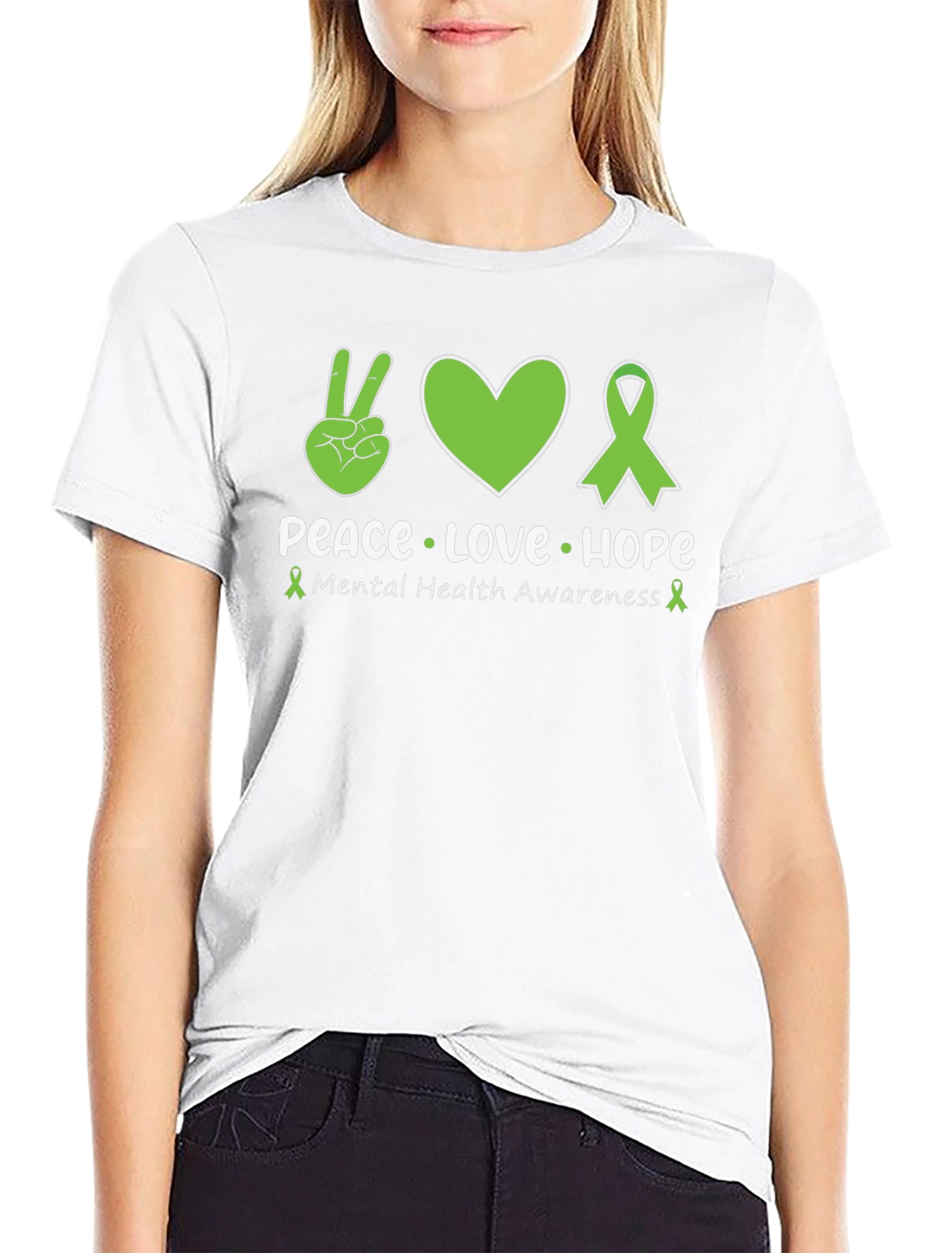 Peace Love Hope Mental Health Awareness T-Shirt