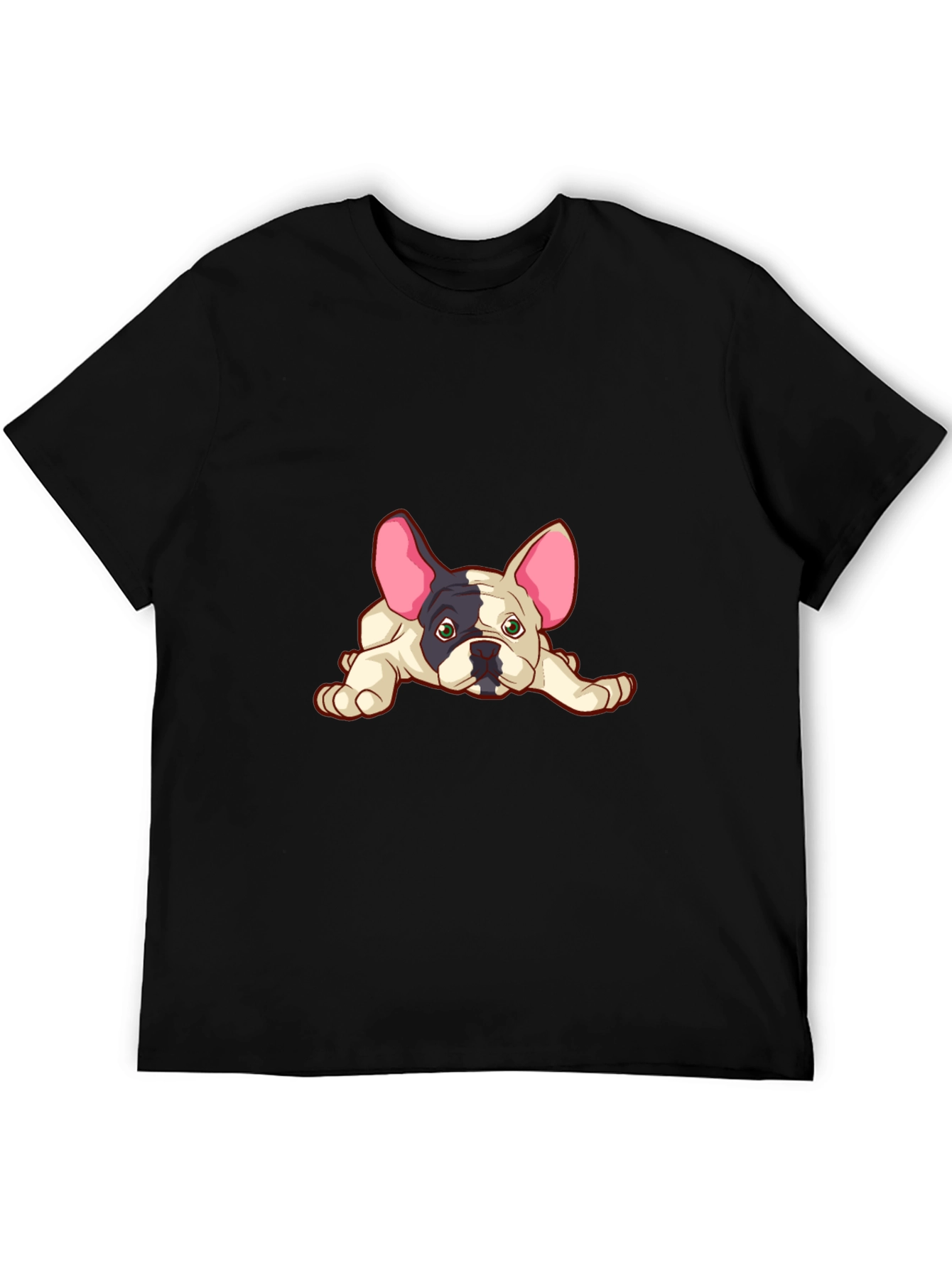 Cute French Bulldog Graphic Black T-Shirt