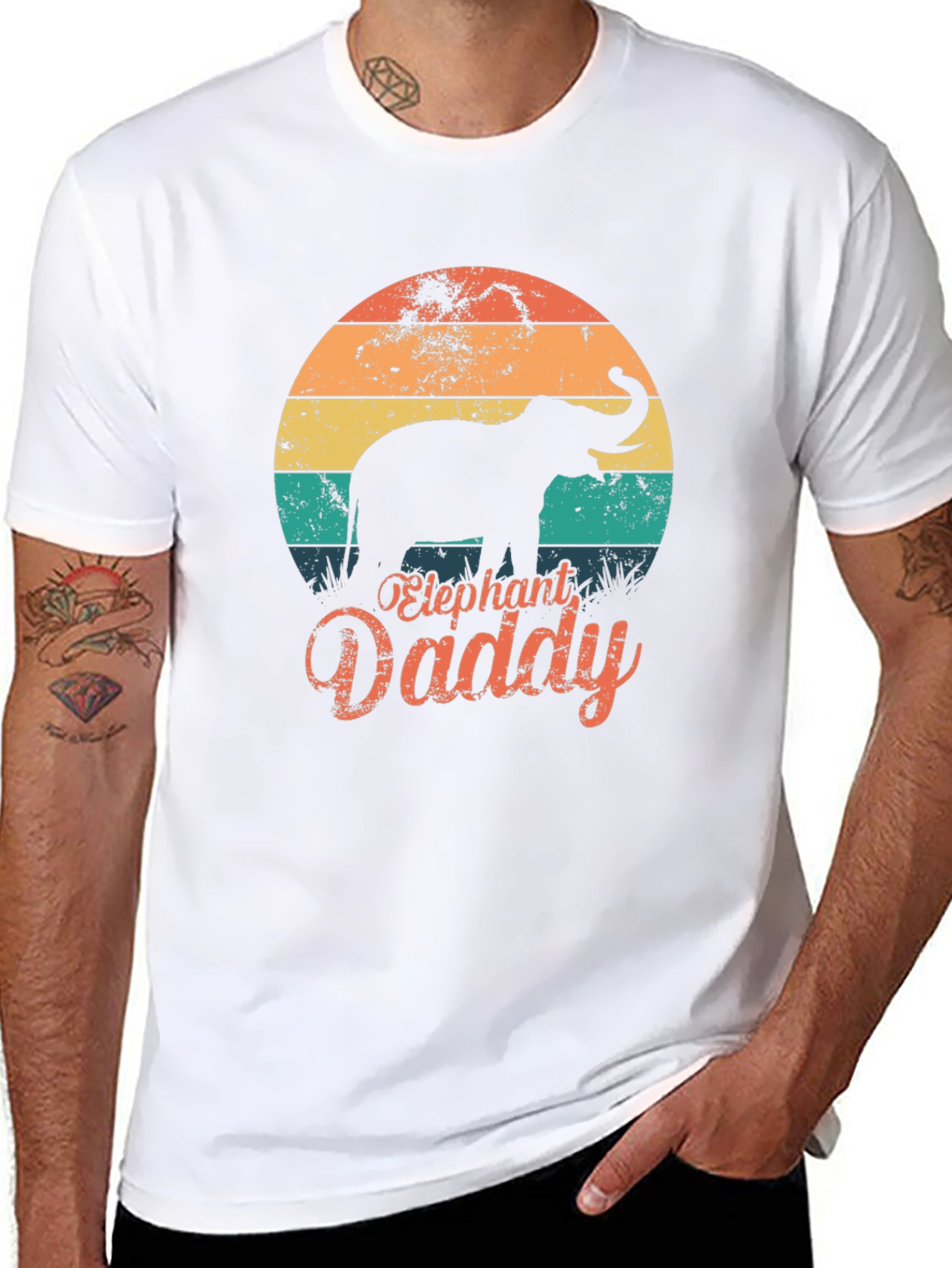 Elephant Daddy Retro T-Shirt