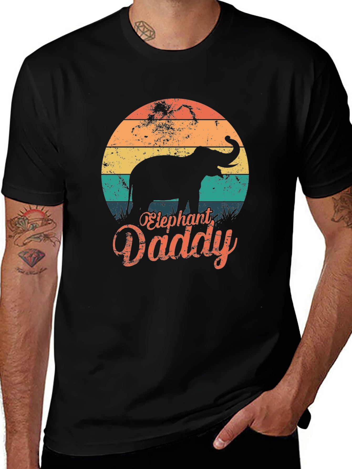 Elephant Daddy Retro T-Shirt