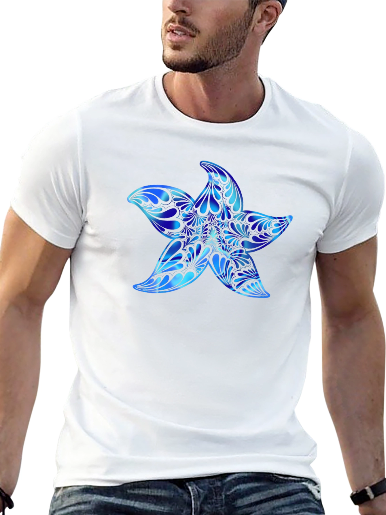 Blue Starfish Graphic T-Shirt