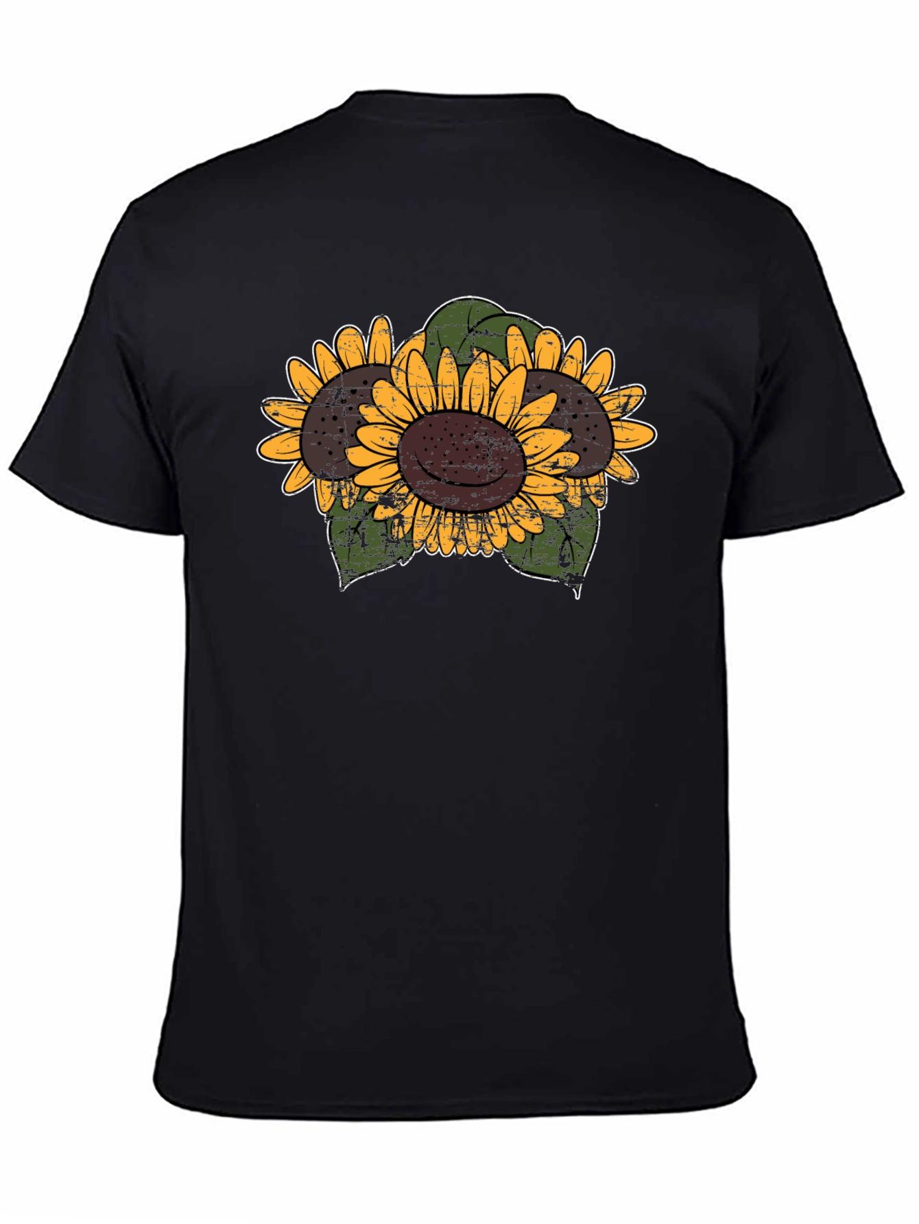 Sunflower Graphic Print Black Tee
