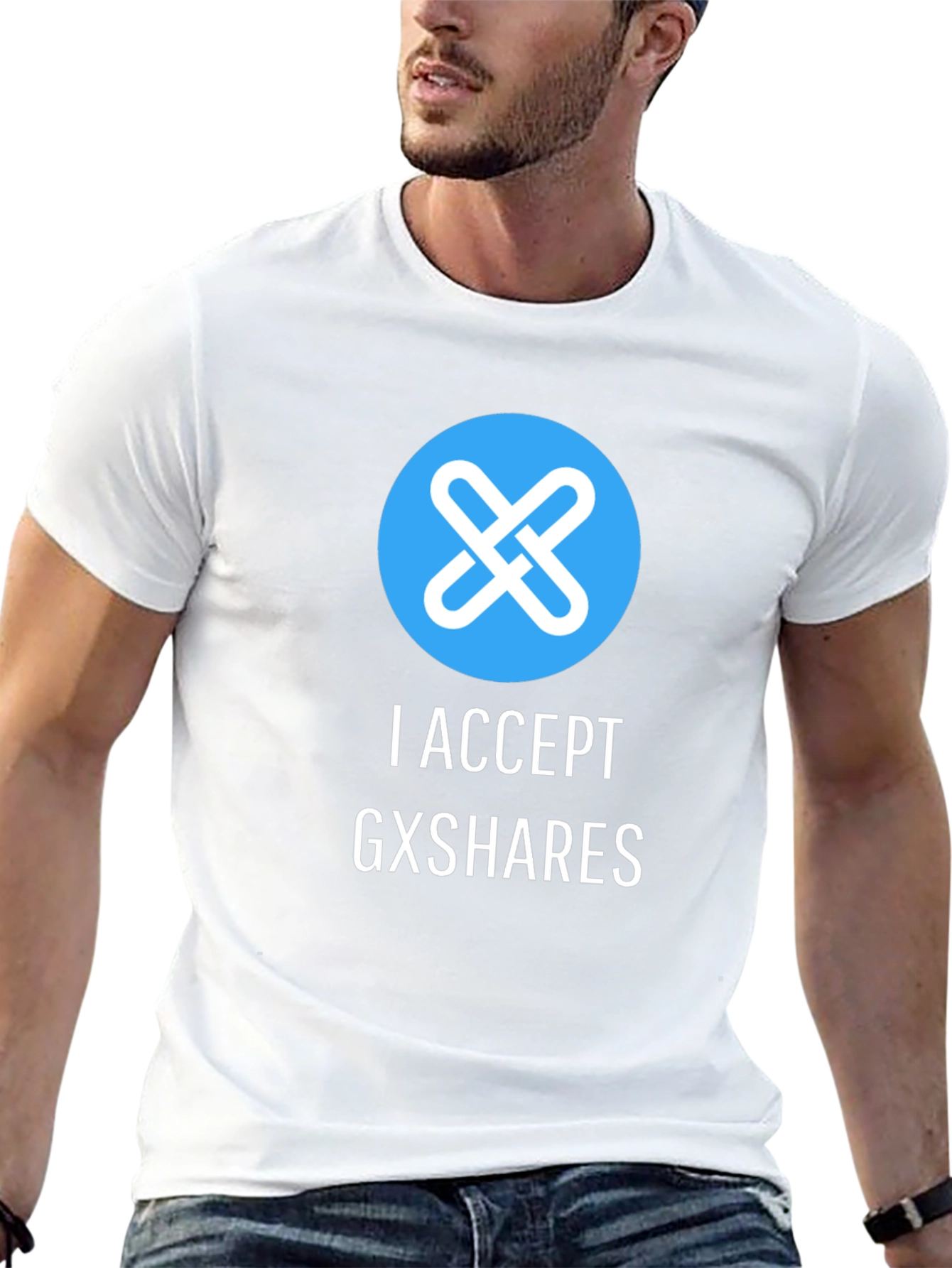 I Accept GXSHARES Graphic Tee - Black Cotton Blend