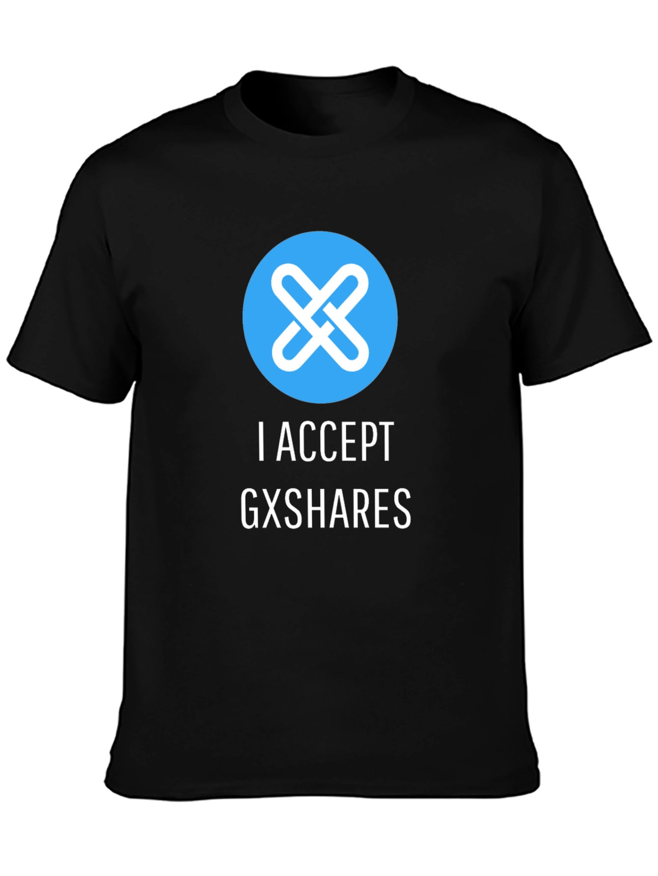 I Accept GXSHARES Graphic Tee - Black Cotton Blend