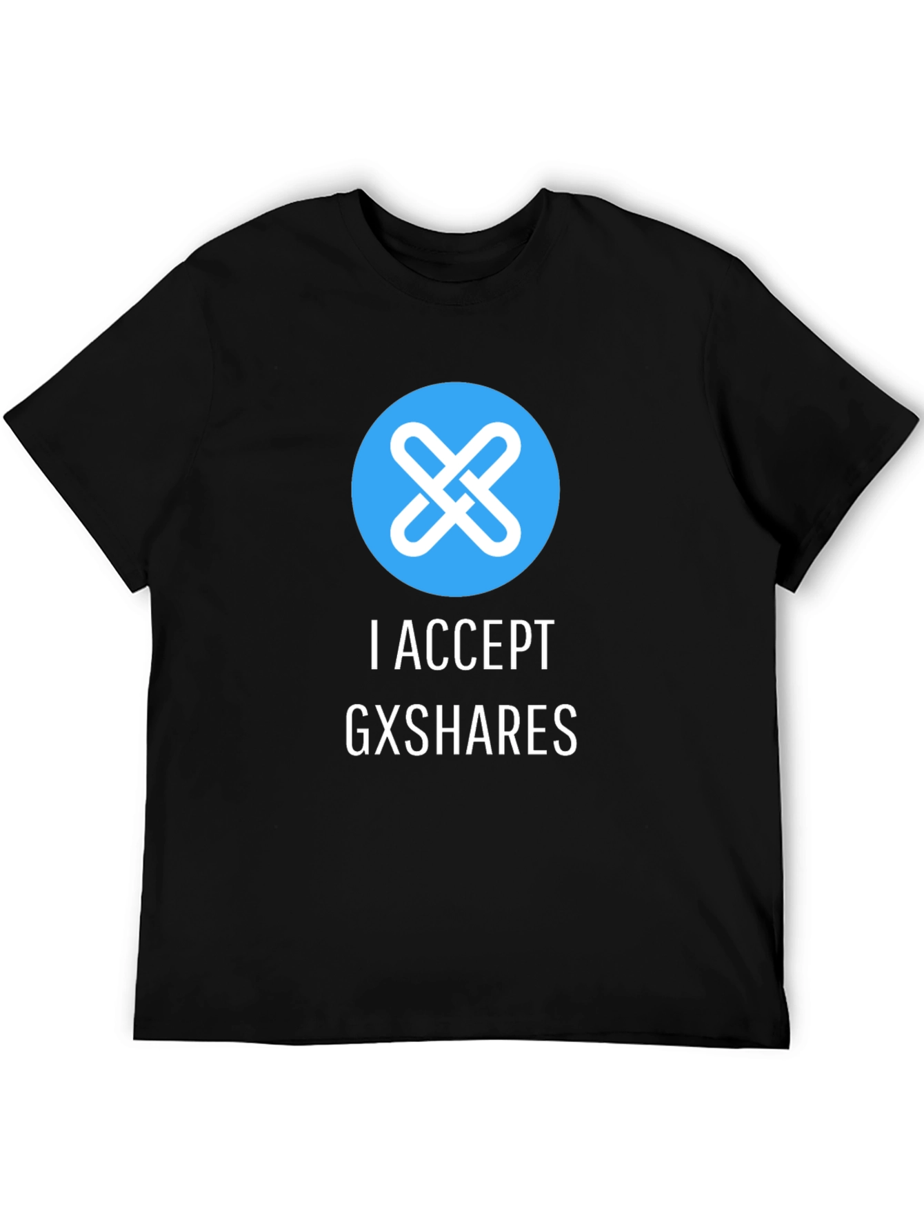 I Accept GXSHARES Graphic Tee - Black Cotton Blend