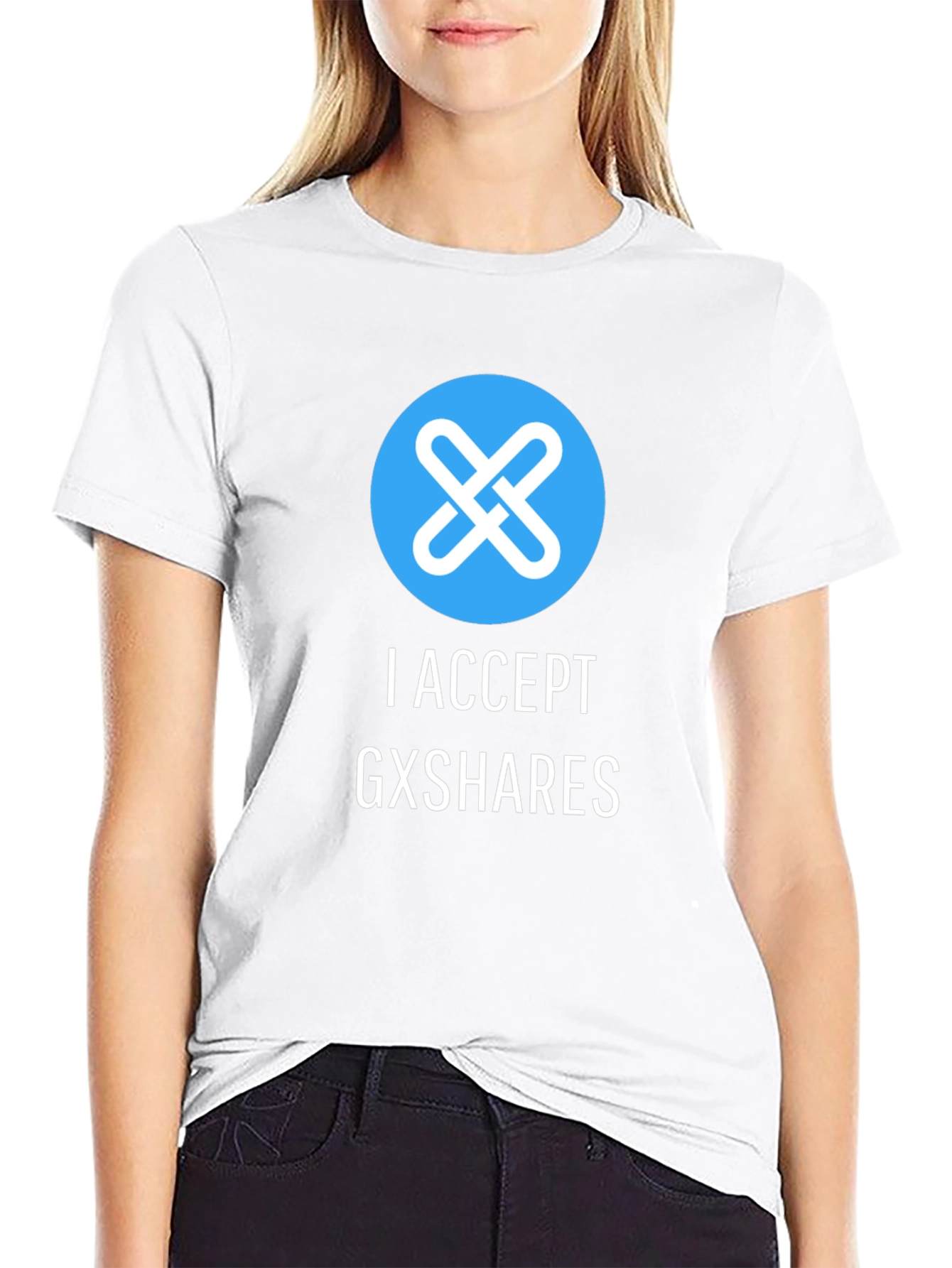 I Accept GXSHARES Graphic Tee - Black Cotton Blend