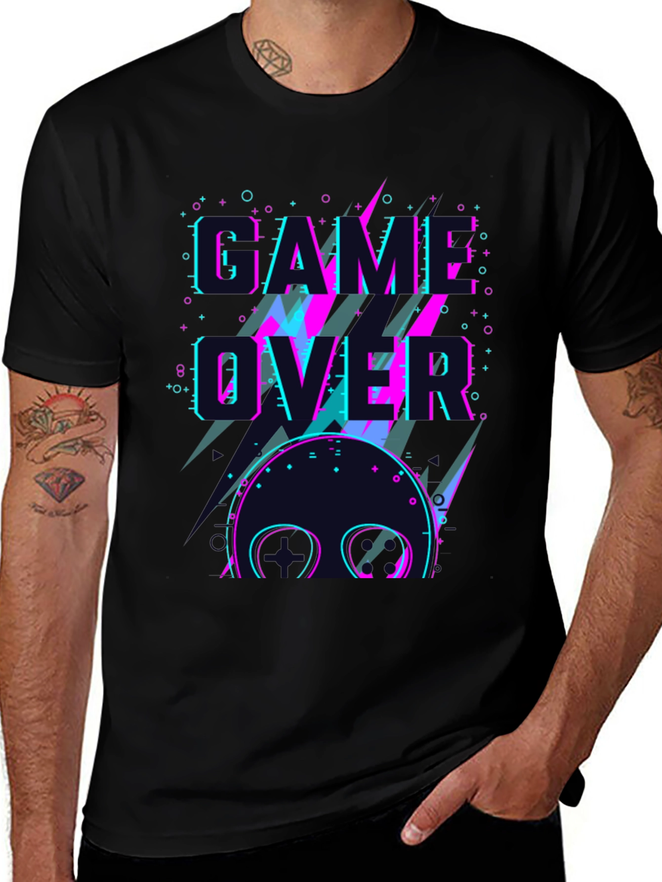 Game Over Neon T-Shirt - Gamer Style Tee