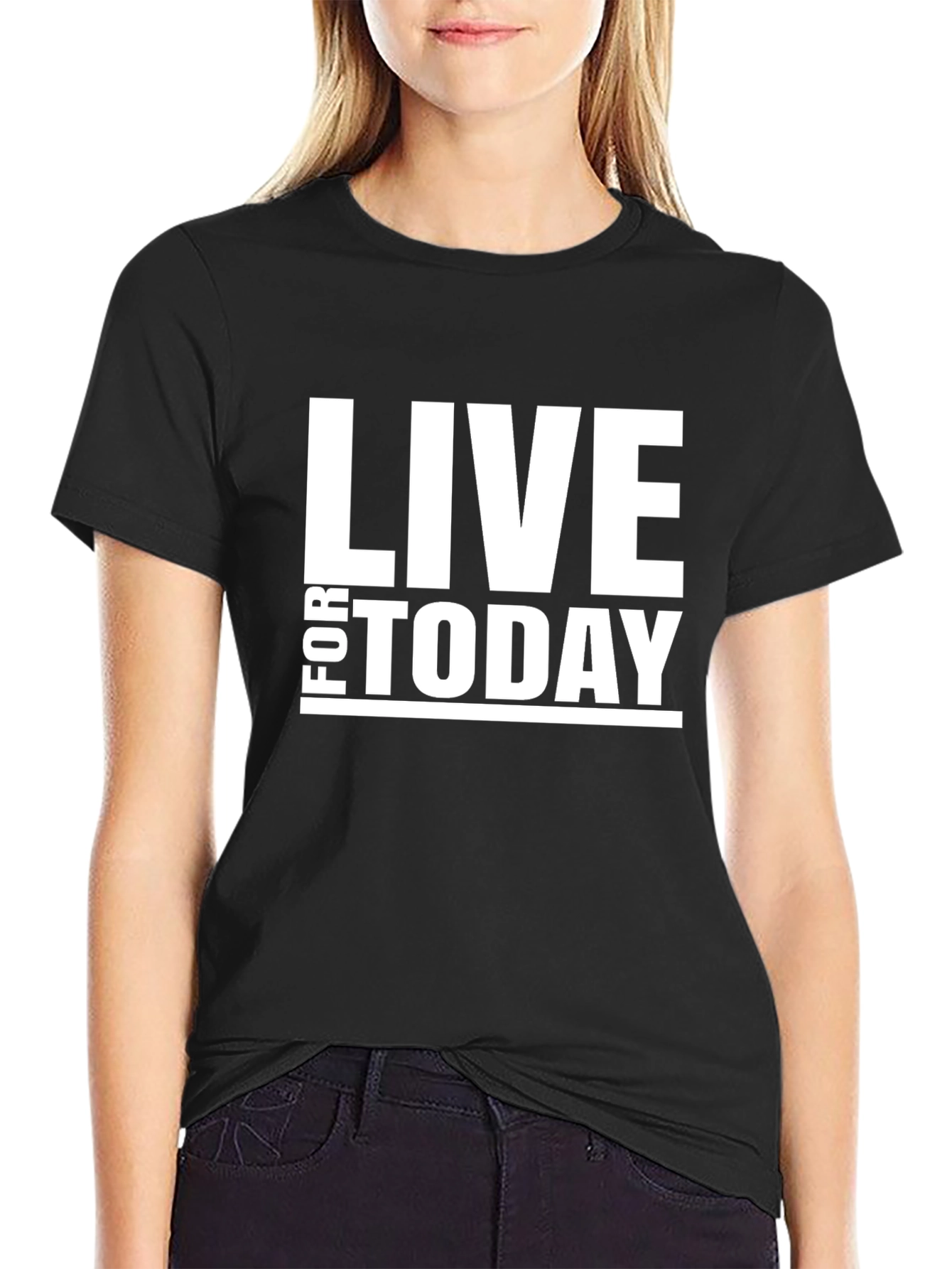 Live For Today Black Graphic T-Shirt
